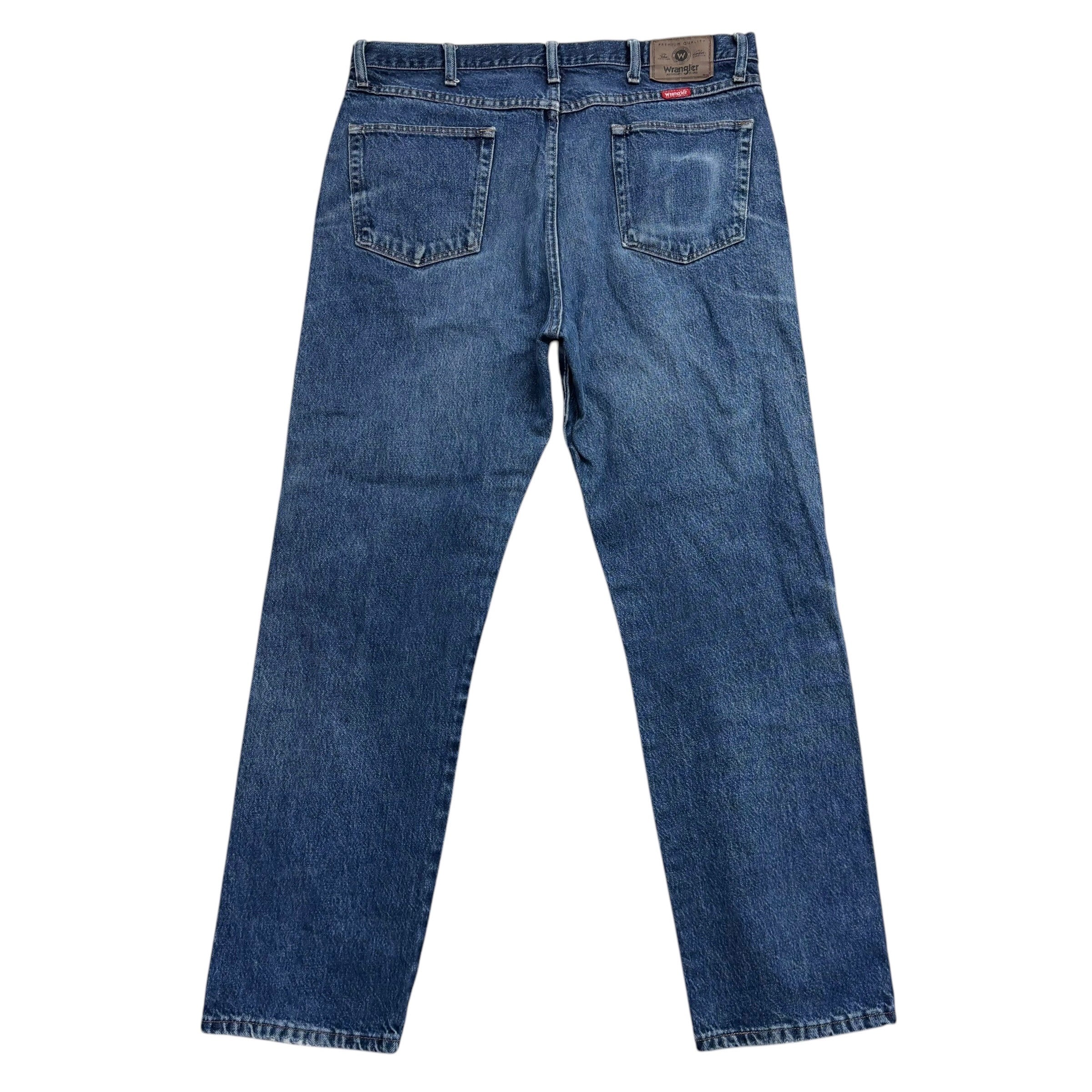 Wrangler Jeans W38 L32 Mens Mid Blue Regular Straight Fit Denim (F)