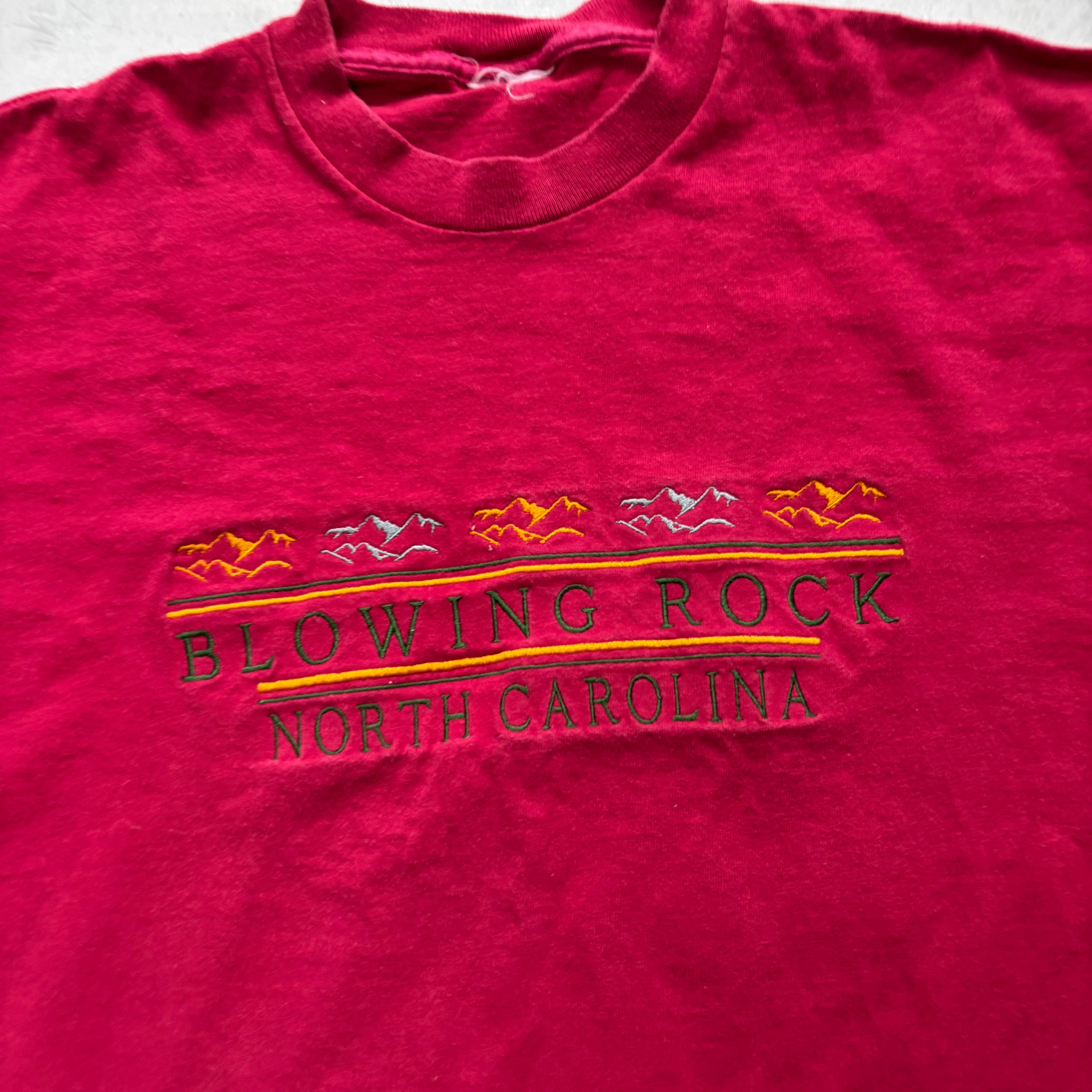 Vintage T Shirt Mens Large Burgundy Single Stitch Graphic Print 90s (E)