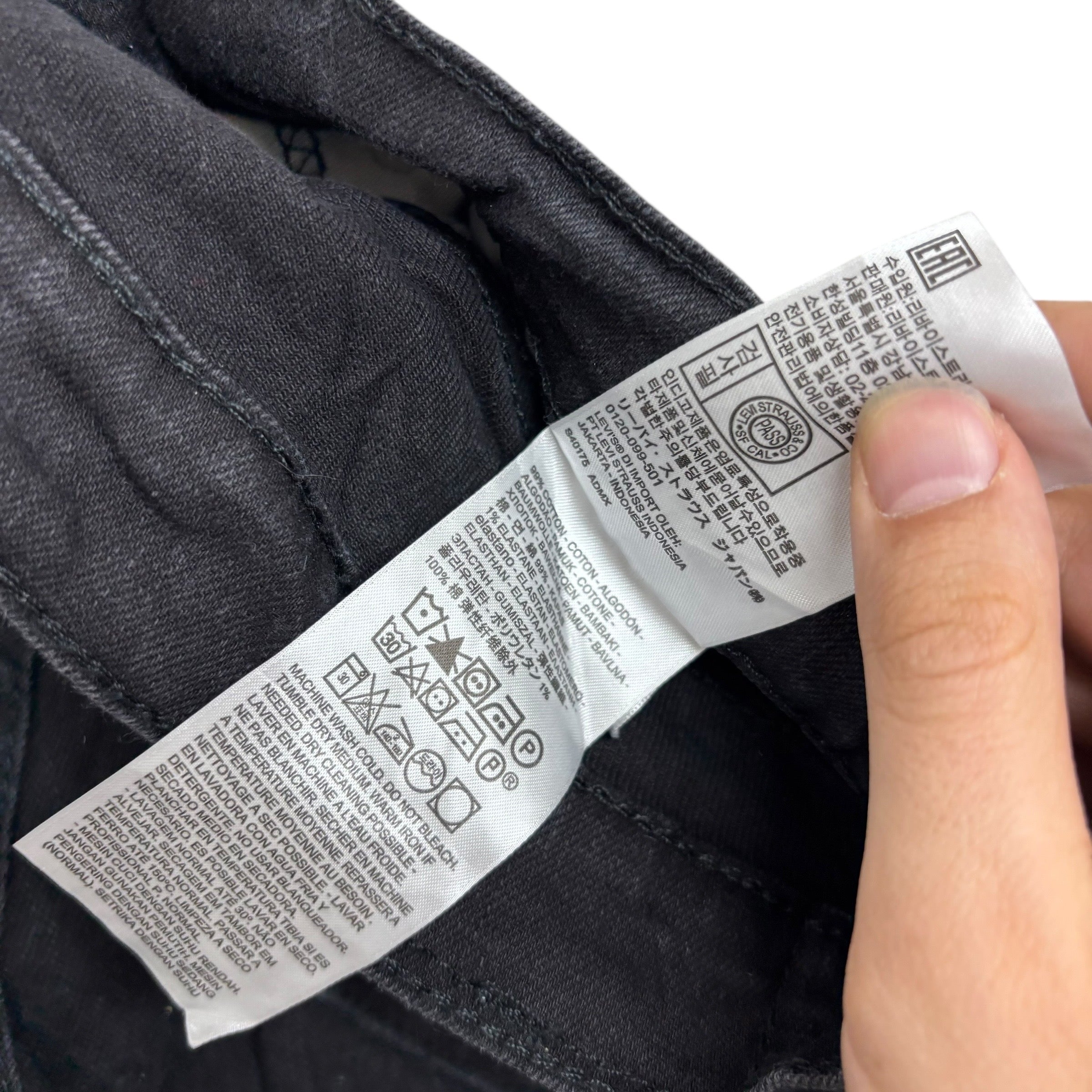 Levis 559 Jeans W34 L36 Mens Black Regular Straight Fit Stretch Denim (E)