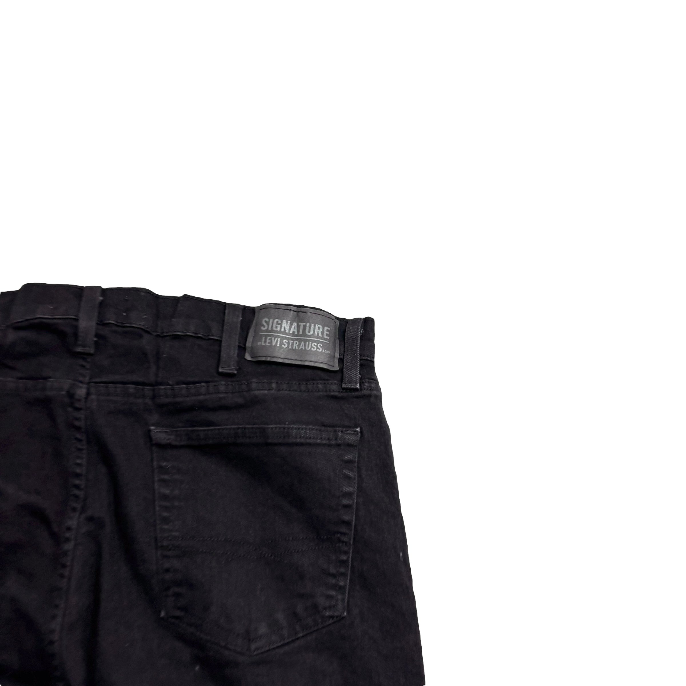 Levis Signature Jeans W38 L30 Mens Black Slim Fit Stretch Denim (E)