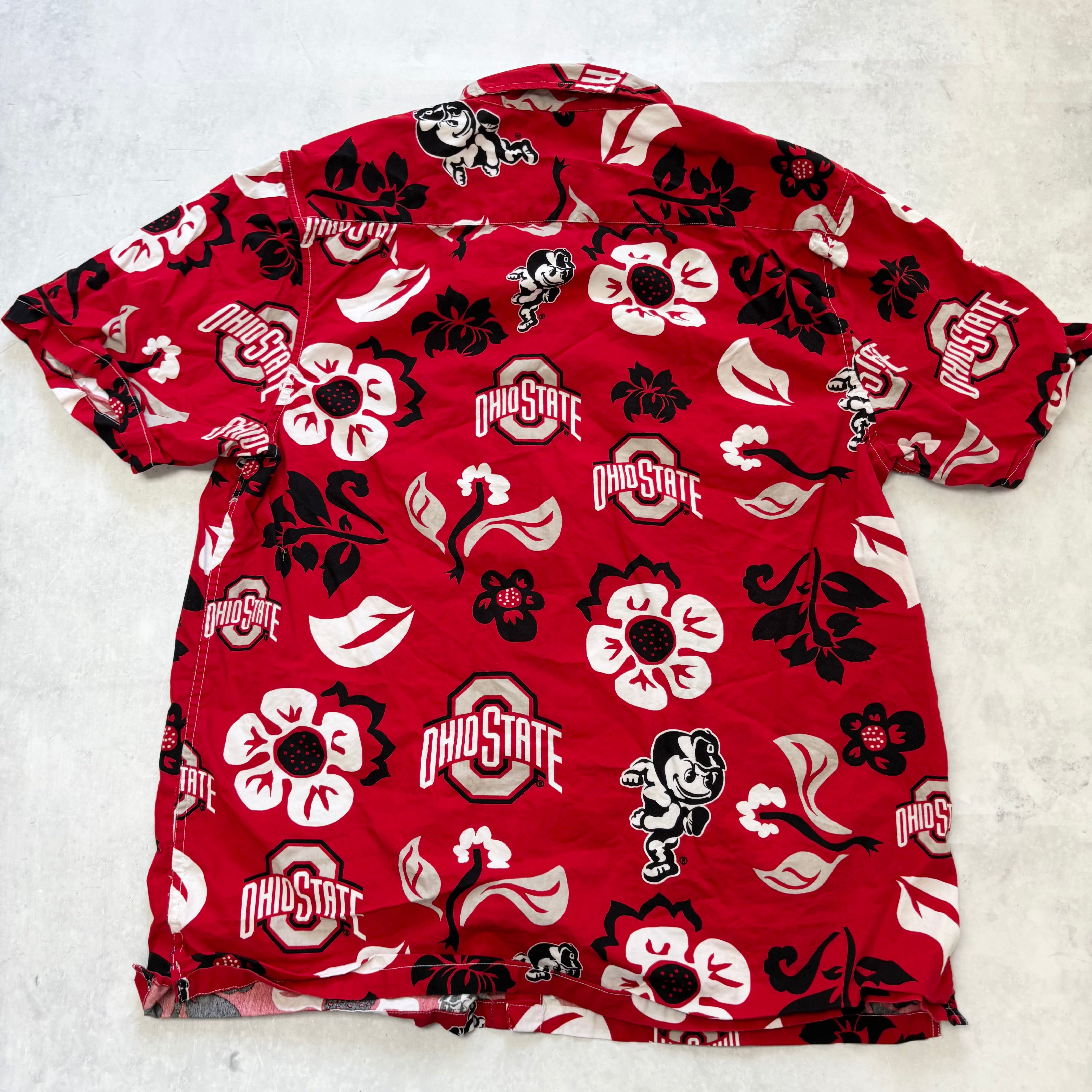 Mens Shirt XL Red Short Sleeve Cotton Ohio State College (E)
