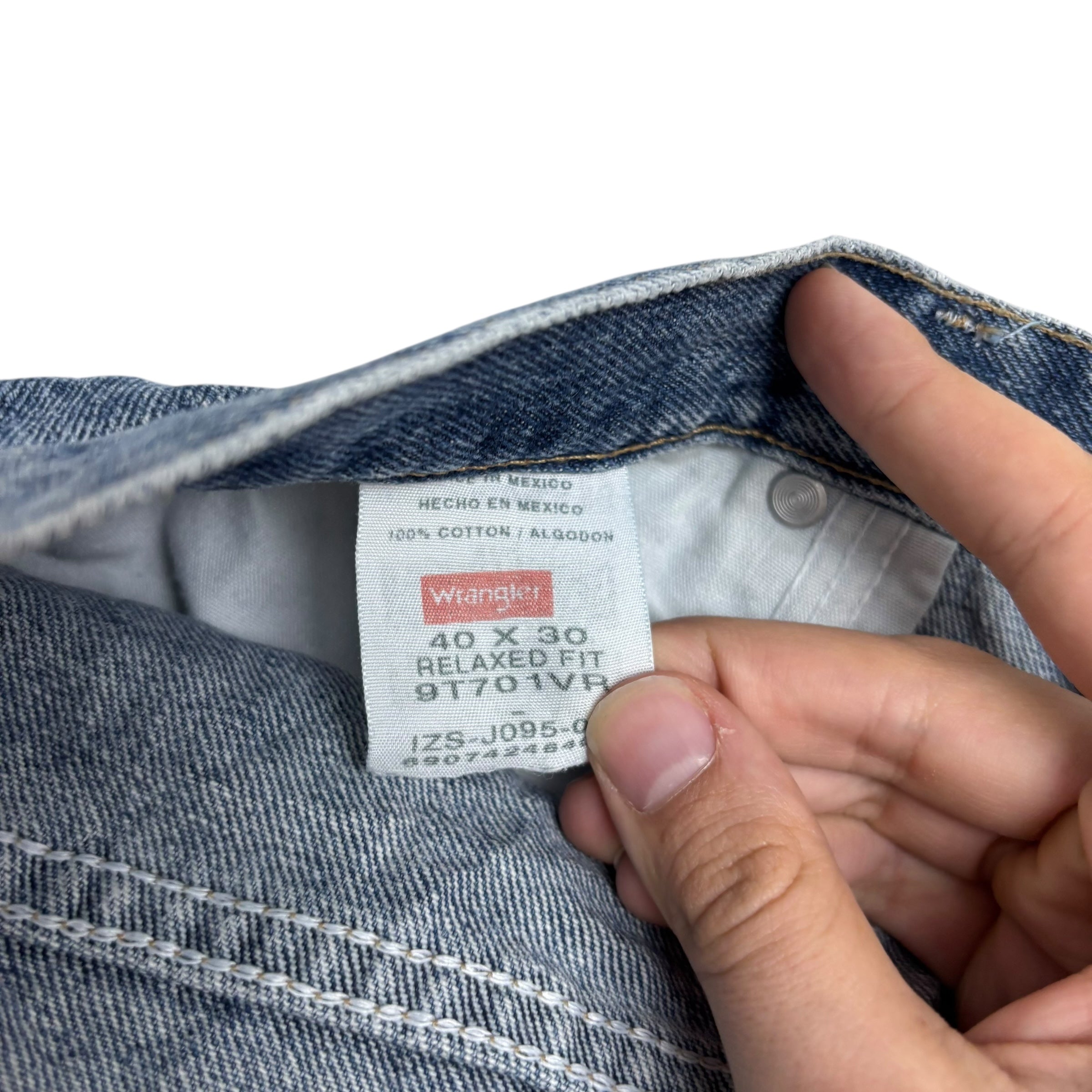 Wrangler Jeans W40 L30 Mens Light Blue Relaxed Straight Fit Denim (E)