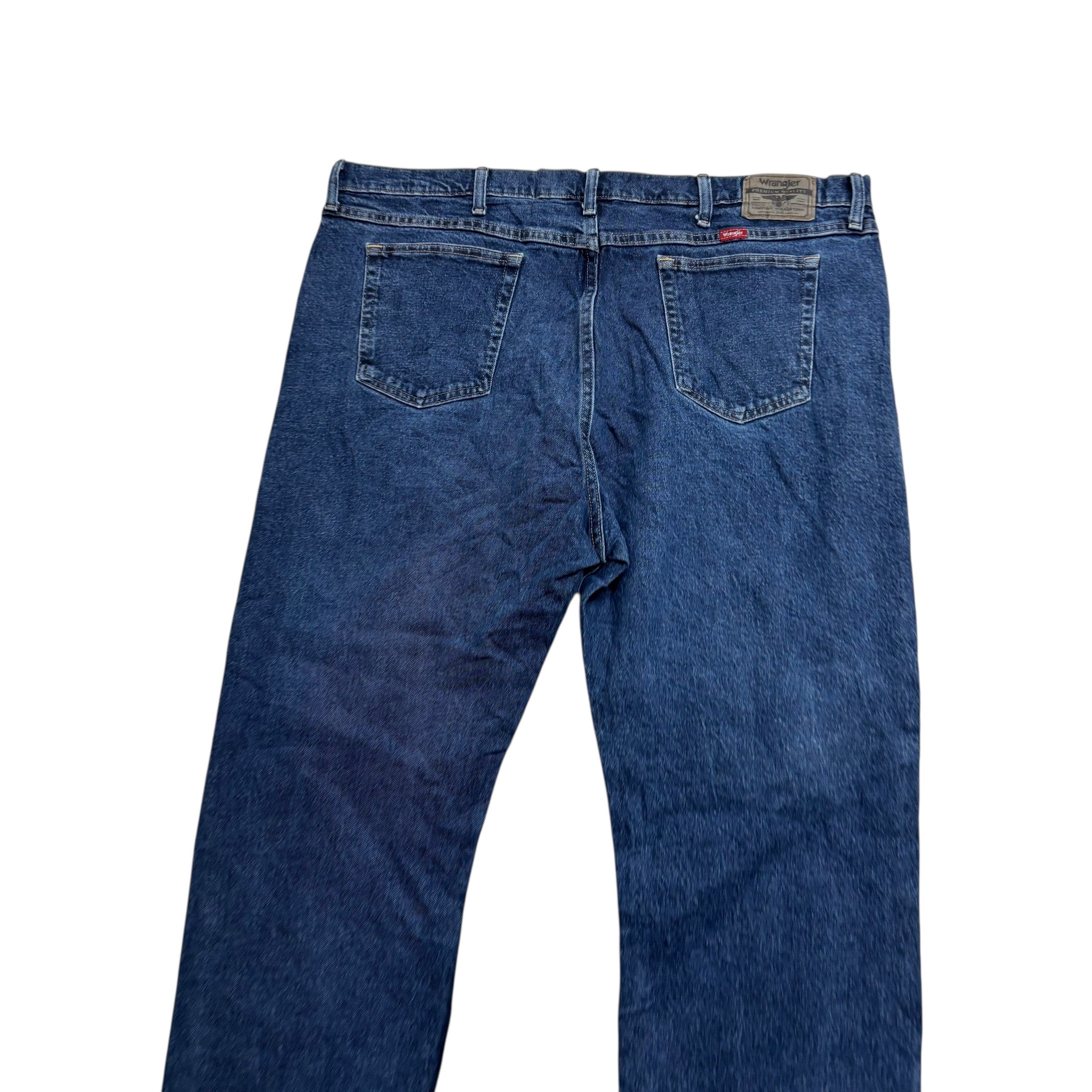 Wrangler Jeans W44 L30 Mens Mid Blue Regular Straight Fit Stretch Denim (E)