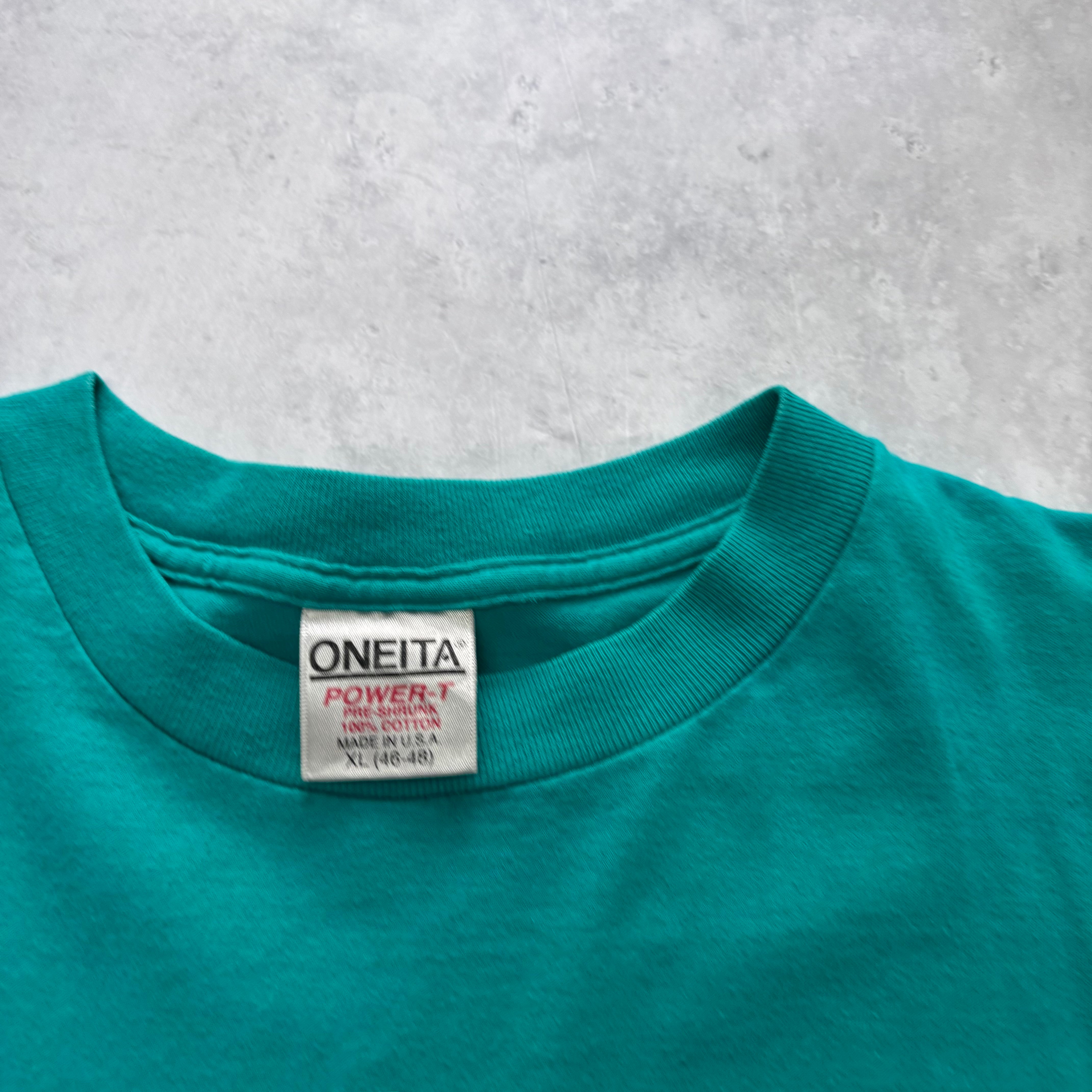 Vintage T Shirt Mens XL Teal Green Single Stitch Graphic Print 90s Teacher (E)