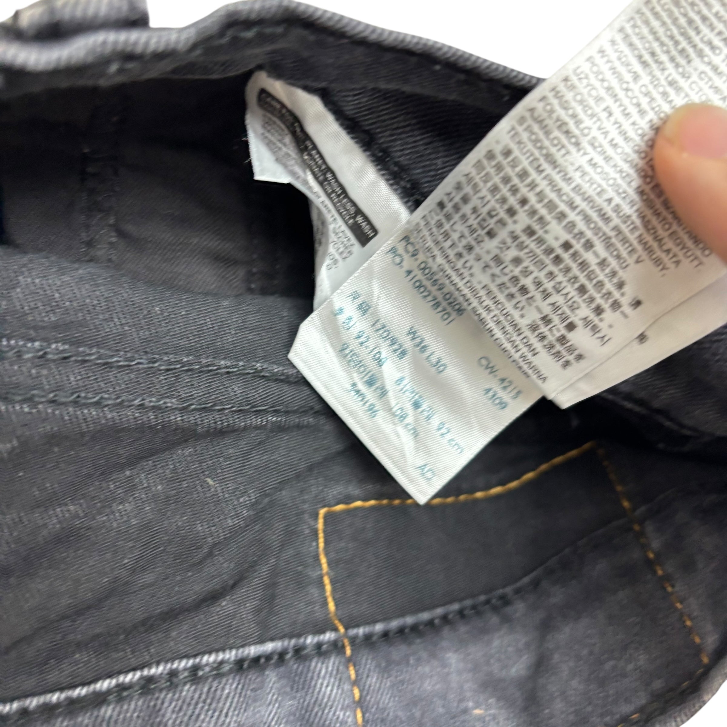 Levis 569 Jeans W36 L29 Mens Black Baggy Relaxed Straight Fit Stretch Denim