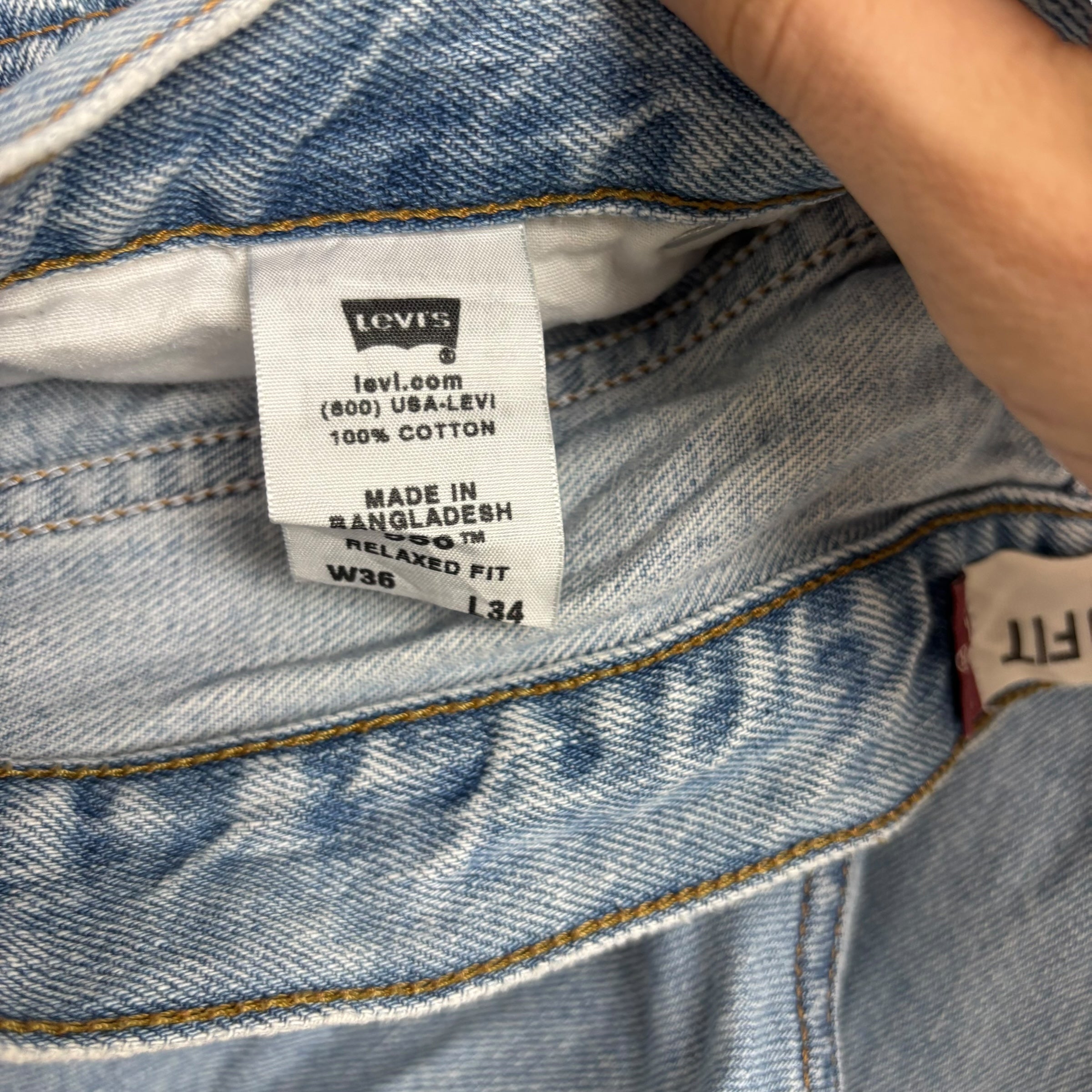 Levis 550 Jeans W36 L34 Mens Light Blue Baggy Relaxed Straight Vintage Denim (E)