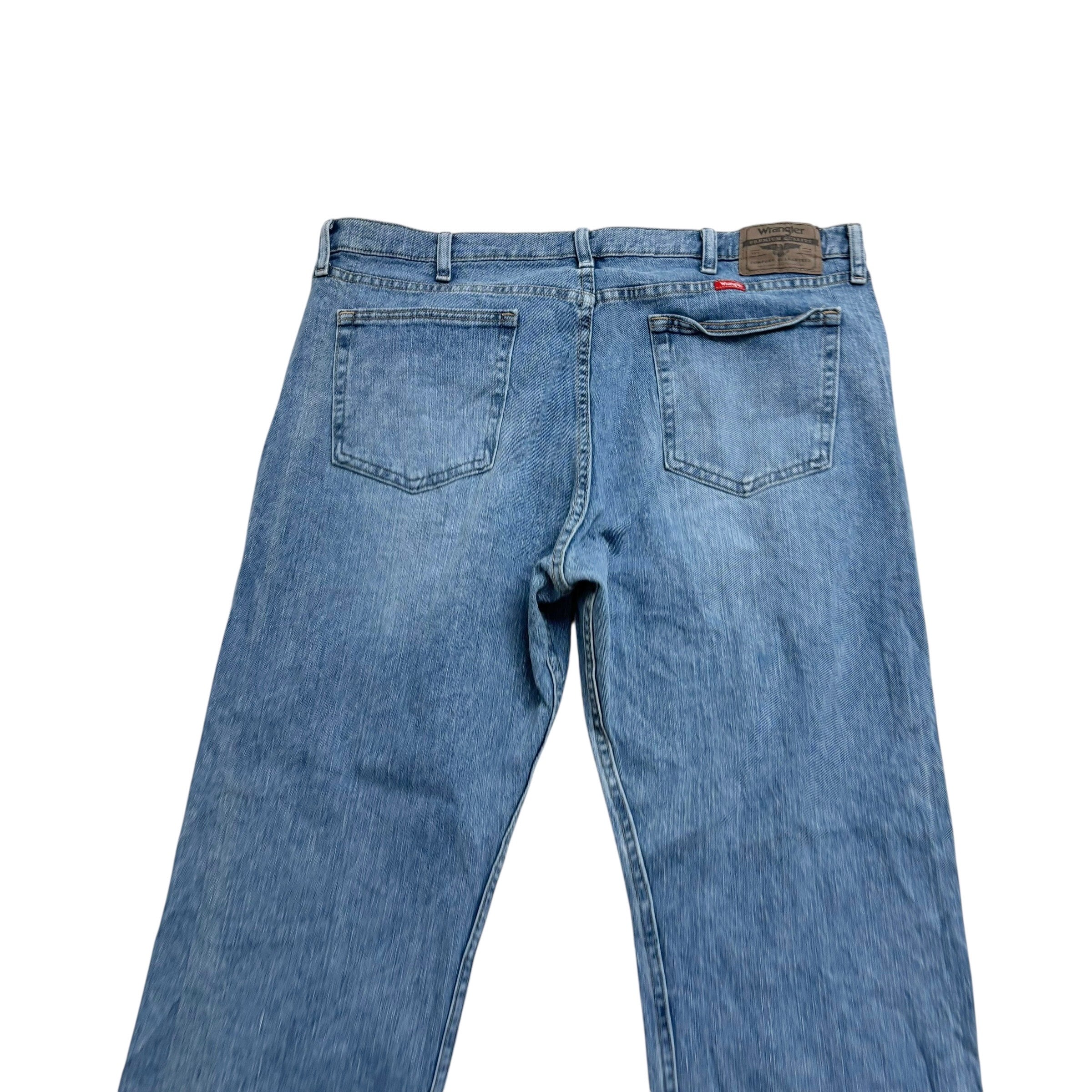 Wrangler Jeans W38 L29 Mens Light Blue Regular Straight Fit Stretch Denim