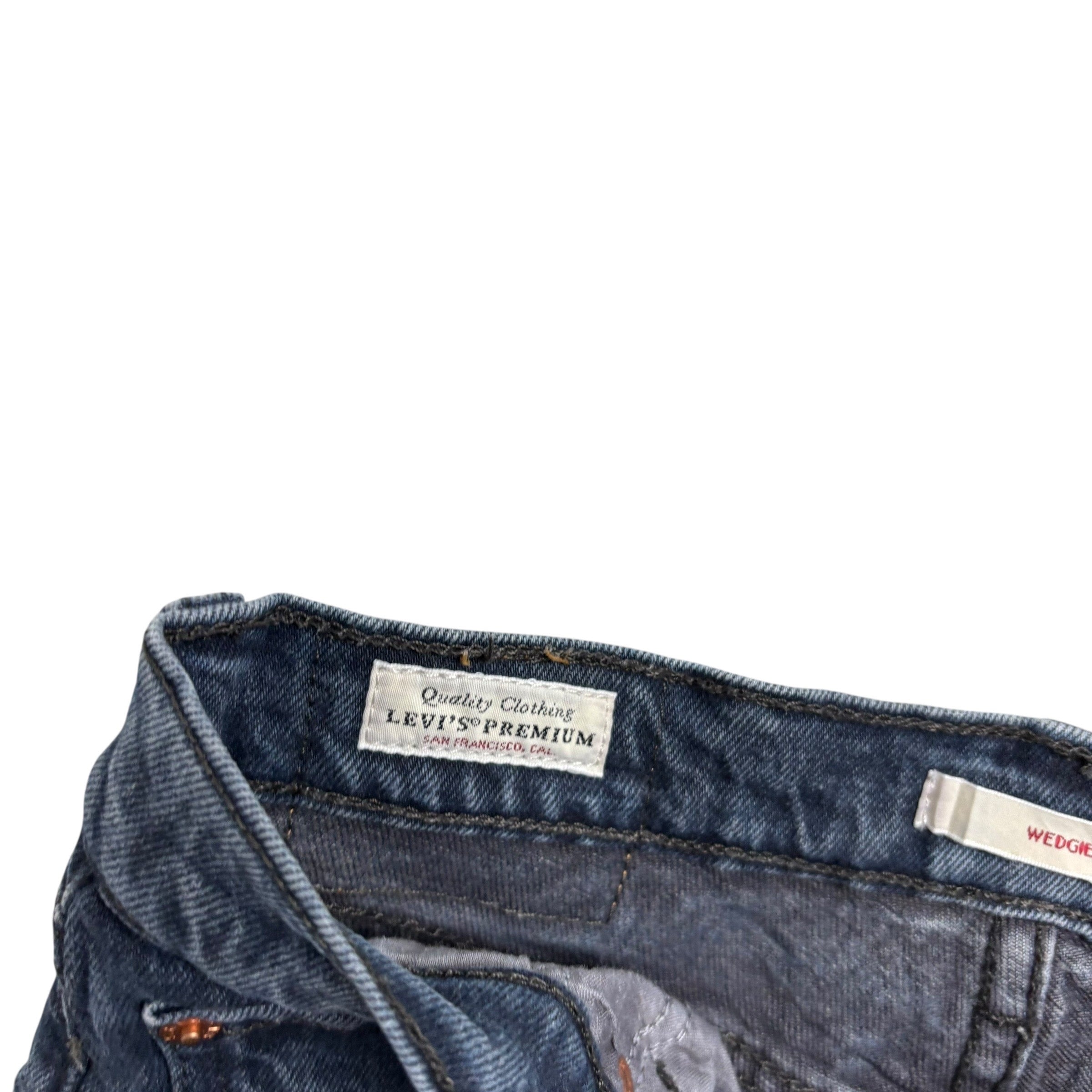Levis Wedgie Jeans W25 L28 Womens Navy Blue Stretch Denim (E)