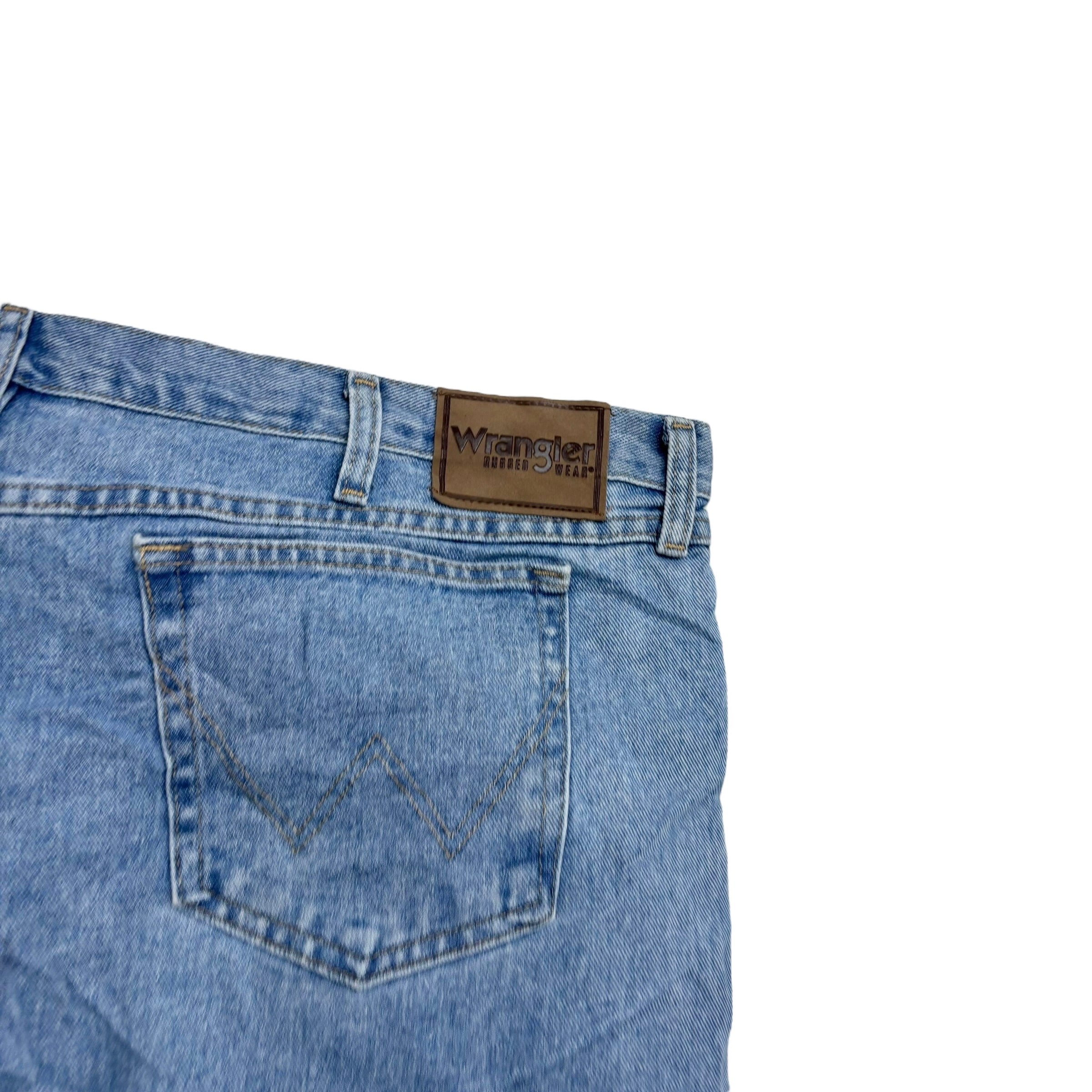 Wrangler Jeans W46 L32 Mens Light Blue Relaxed Straight Fit Vintage Denim (E)