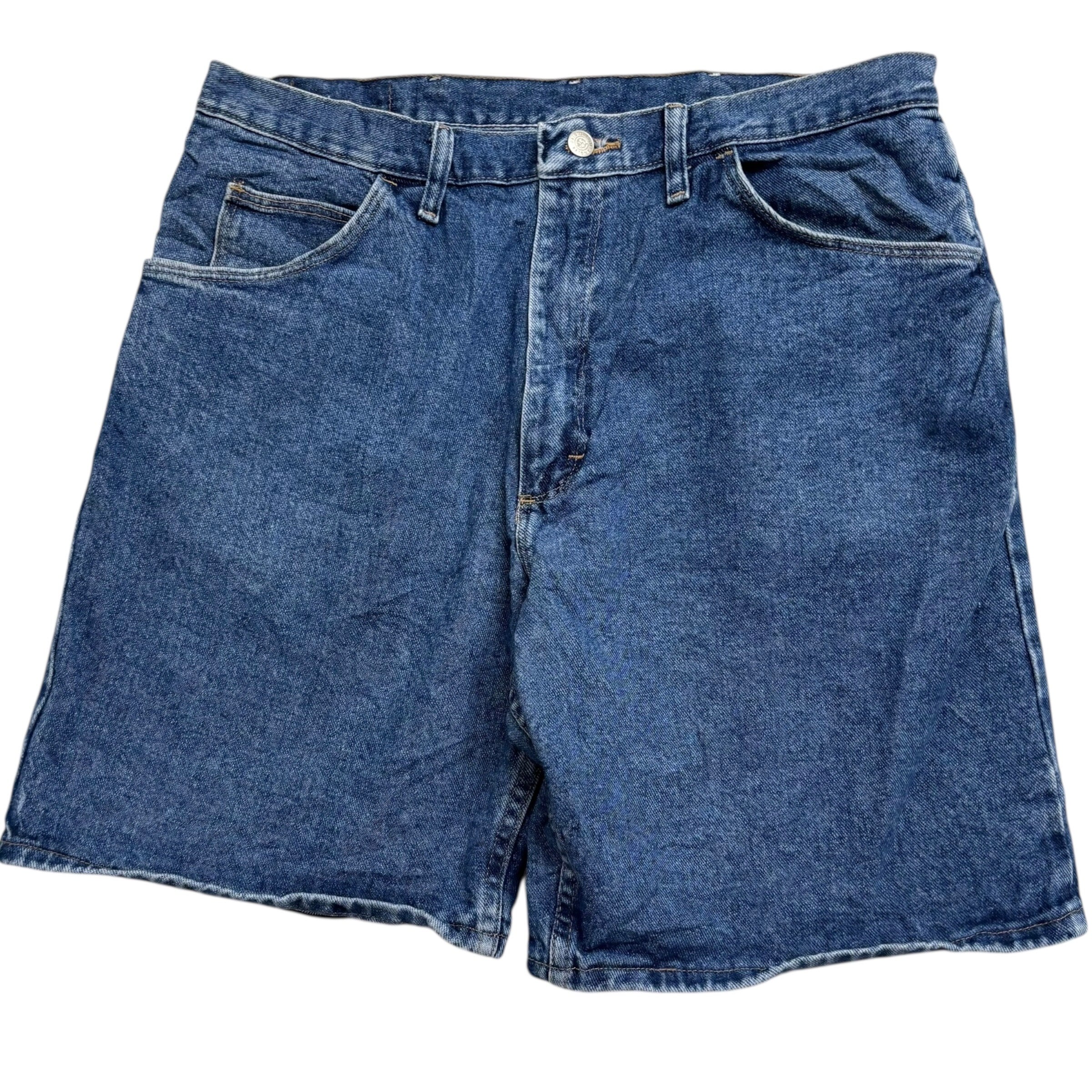 Wrangler Baggy Jorts W36 Mens Denim Shorts Mid Blue Relaxed Fit (E)