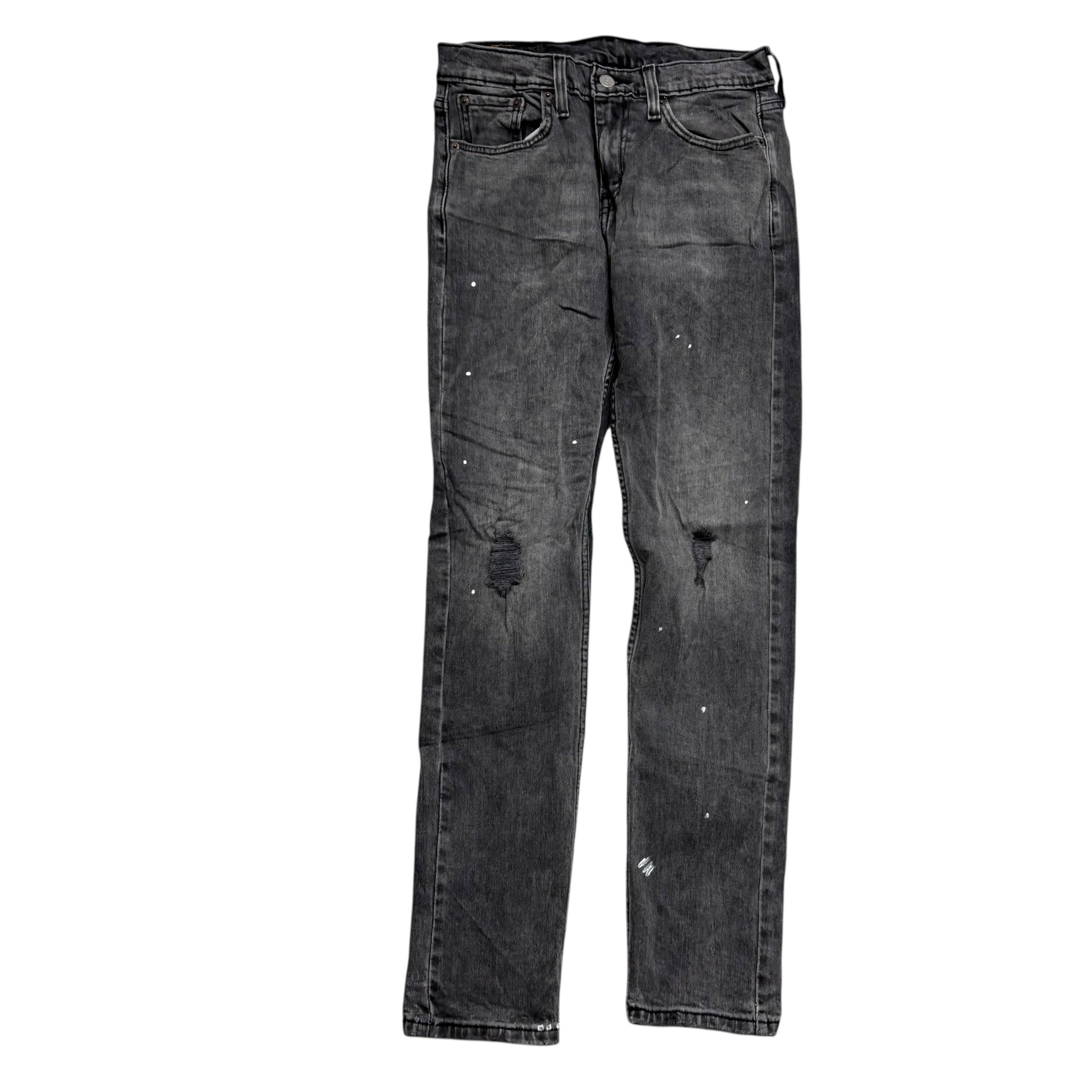 Levis 510 Jeans W28 L31 Mens Grey Skinny Fit Stretch Distressed Denim (F)