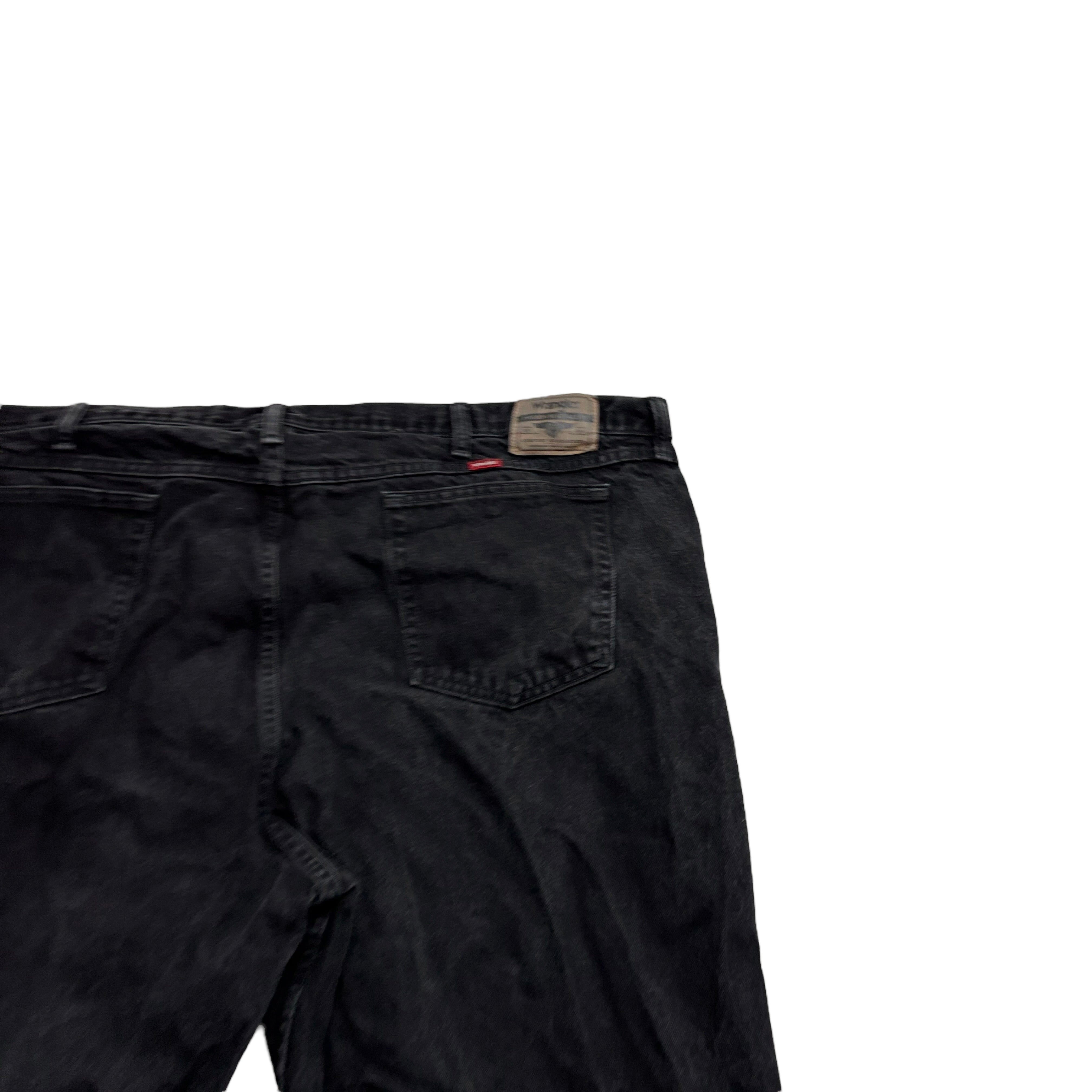 Wrangler Jeans W52 L30 Mens Black Relaxed Straight Fit Denim (E)