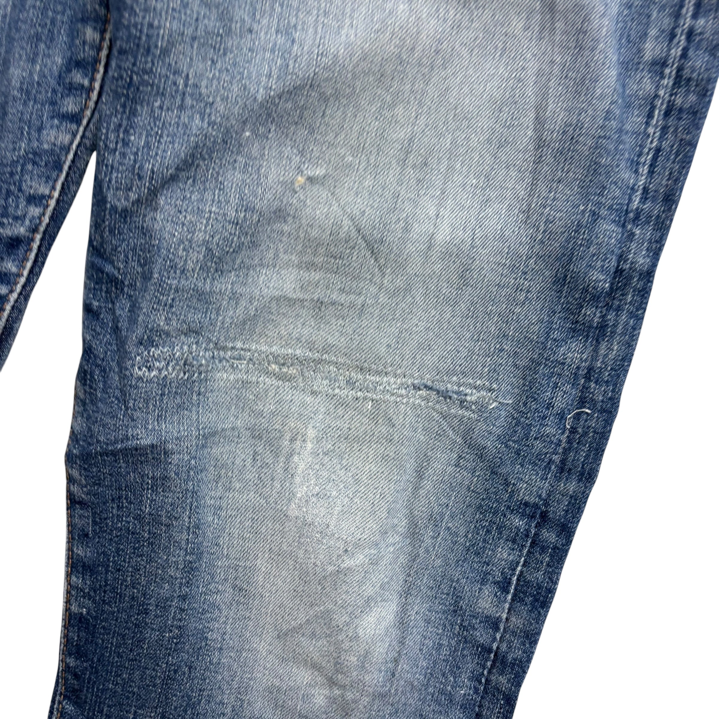 Levis 512 Jeans W30 L34 Mens Mid Blue Slim Tapered Fit Stretch Distressed (F)