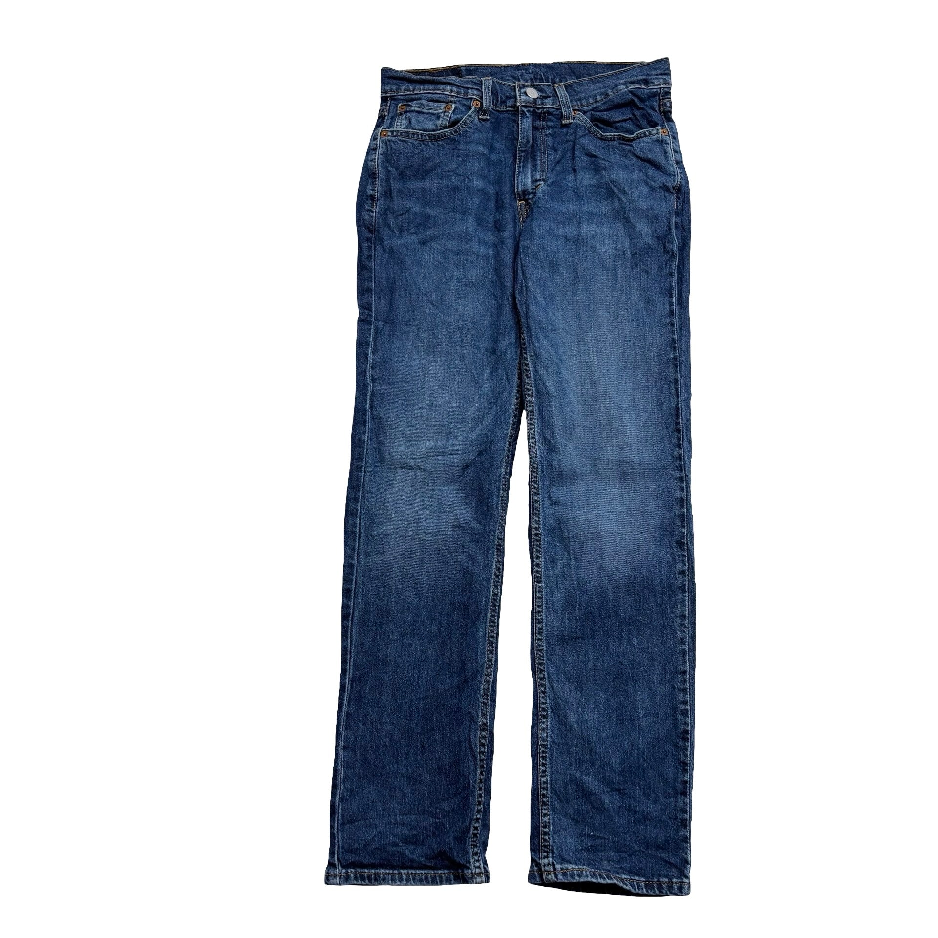 Levis 514 Jeans W30 L30 Mens Mid Blue Regular Straight Fit Stretch Denim (E)