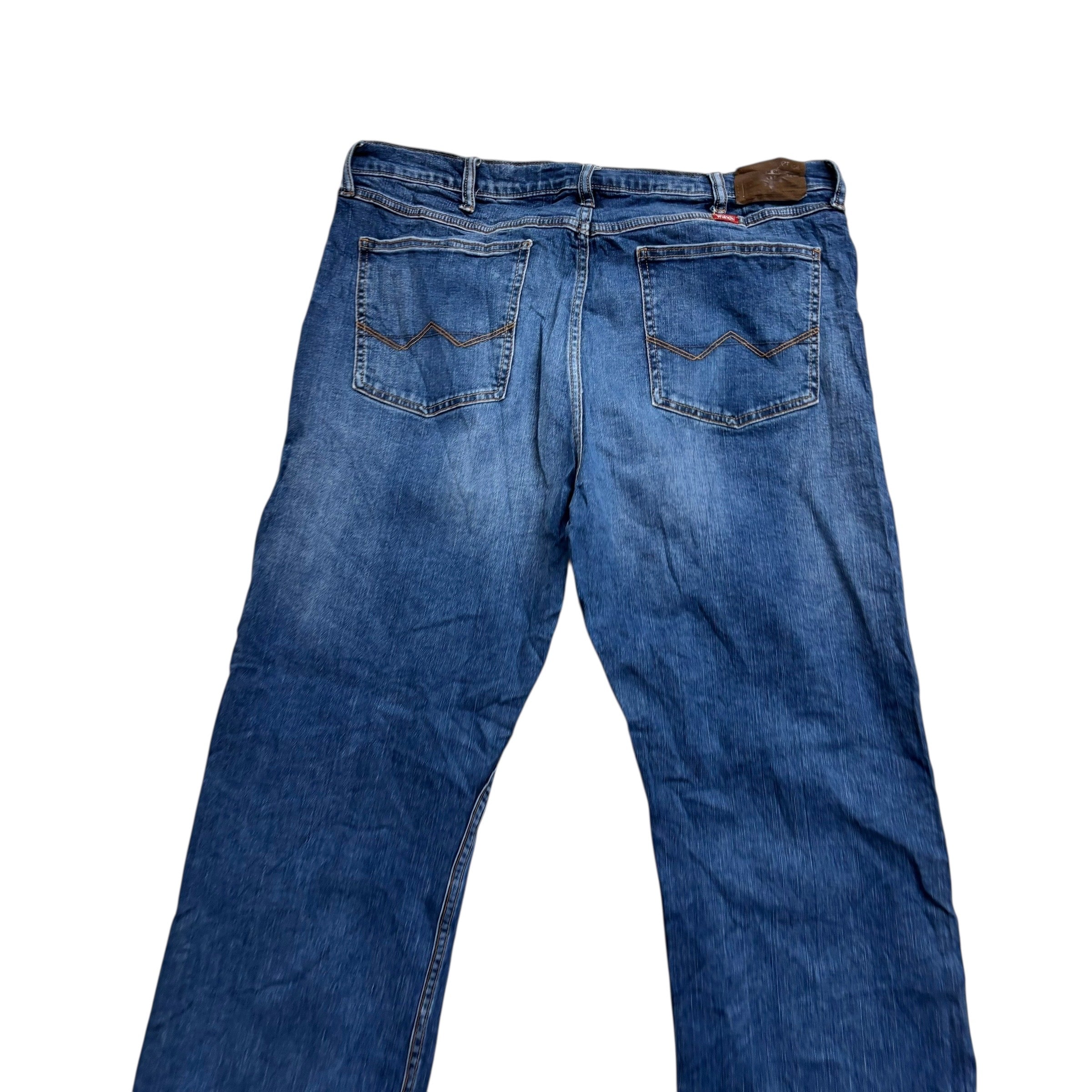 Wrangler Jeans W38 L30 Mens Mid Blue Relaxed Bootcut Fit Stretch Denim