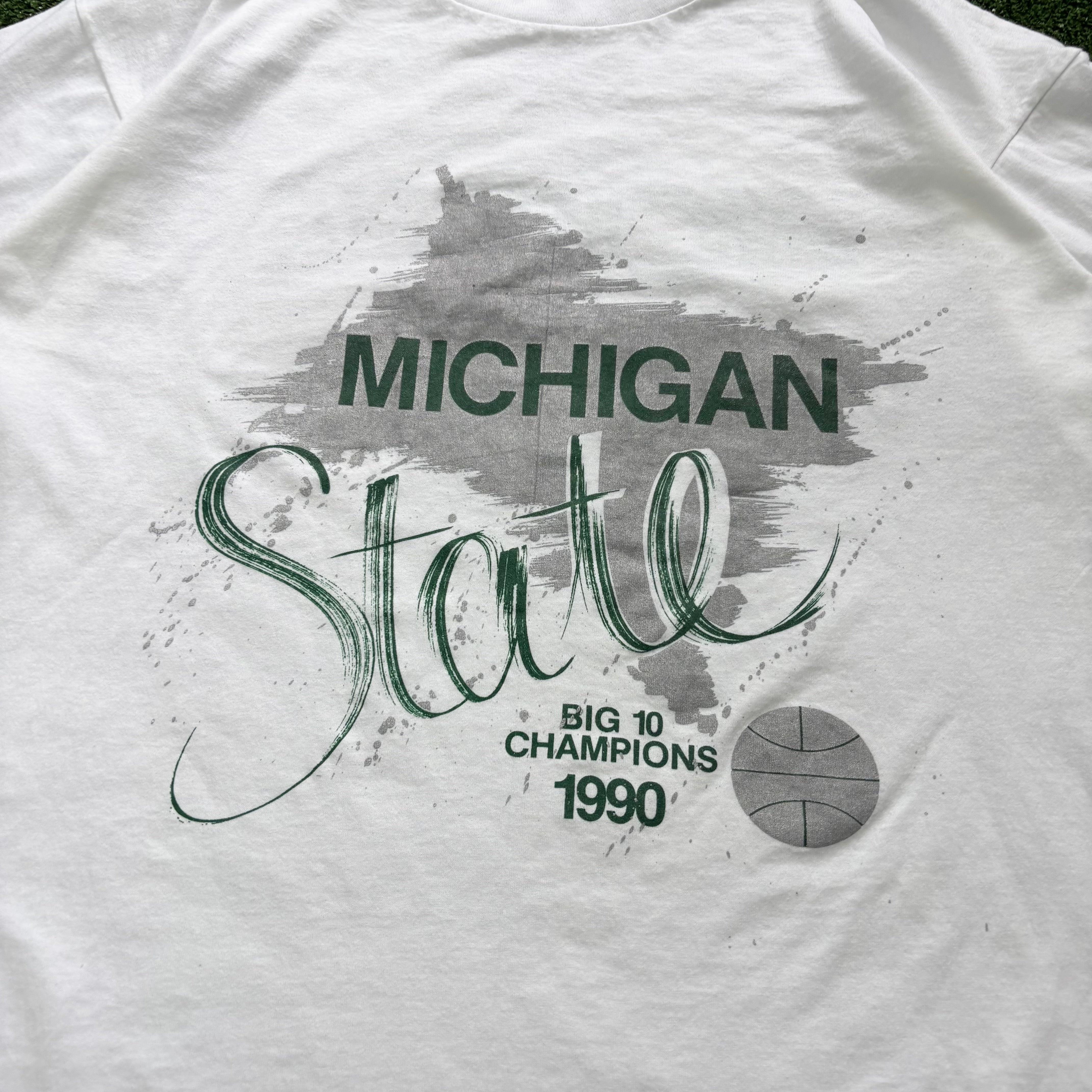 Vintage T Shirt Mens XL White Single Stitch Graphic Print 90s USA Basketball (E)