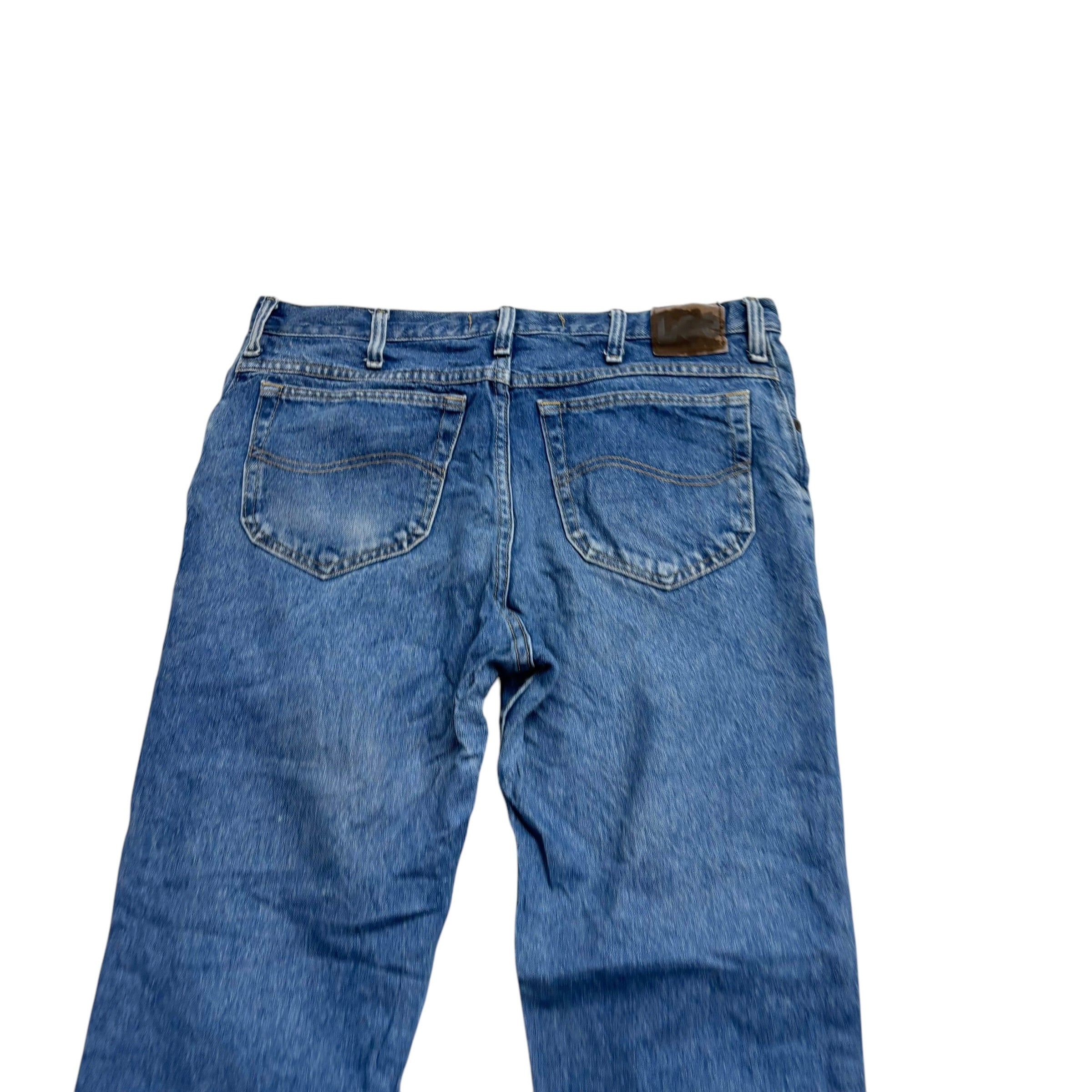 Lee Jeans W36 L30 Mens Mid Blue Regular Straight Fit Vintage Denim