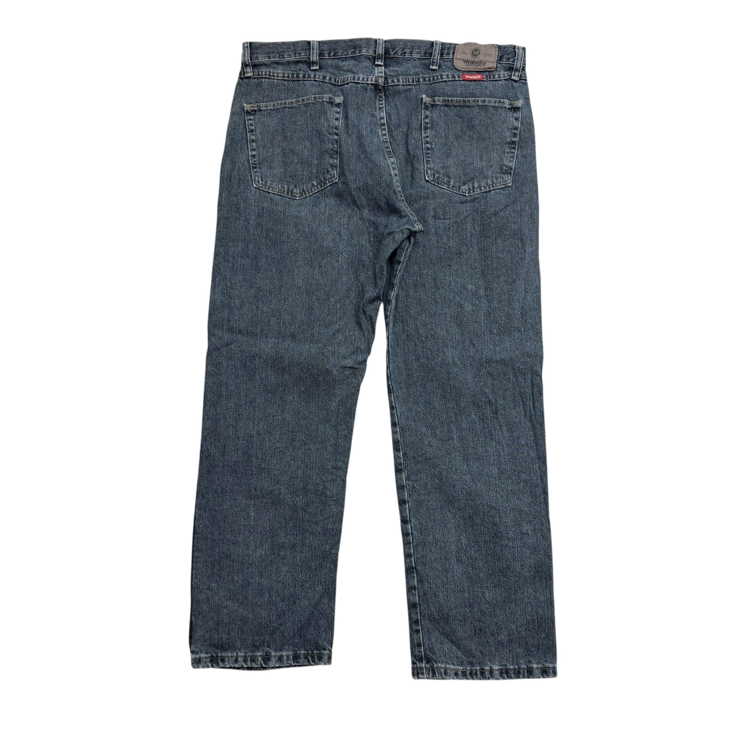 Wrangler Jeans W38 L29 Mens Dark Blue Regular Straight Fit Denim (E)