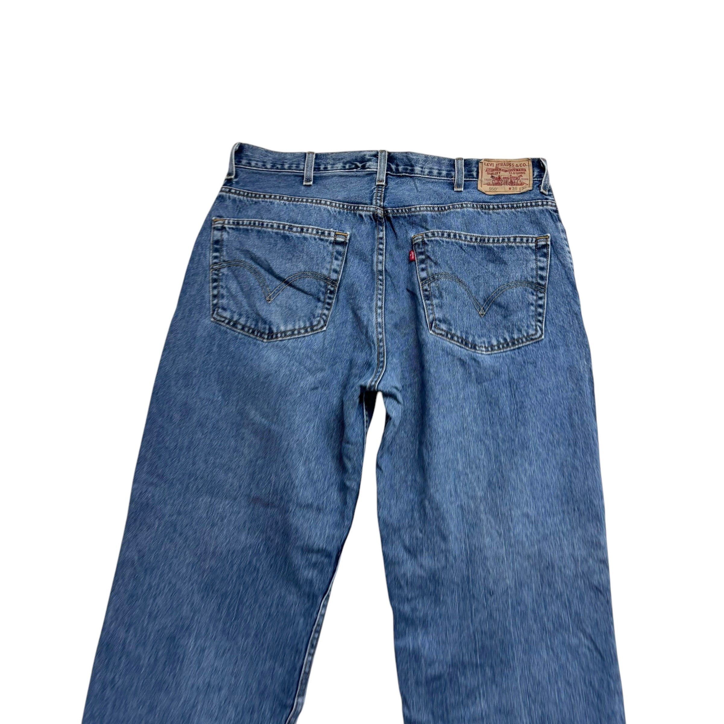 Levis 550 Jeans W38 L29 Mens Mid Blue Baggy Relaxed Straight Fit Vintage (E)