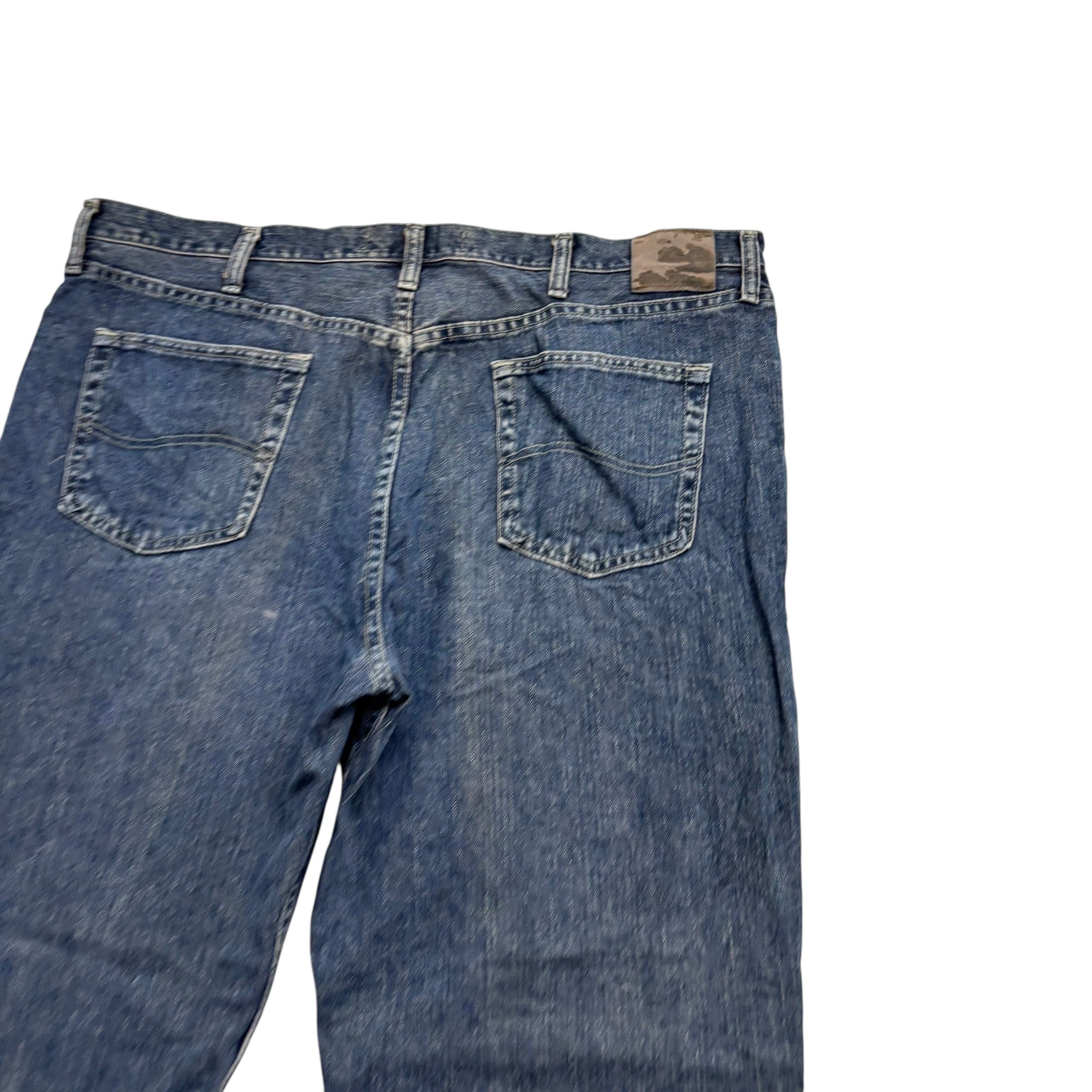 Lee Jeans W42 L30 Mens Dark Blue Baggy Relaxed Straight Fit Vintage Denim