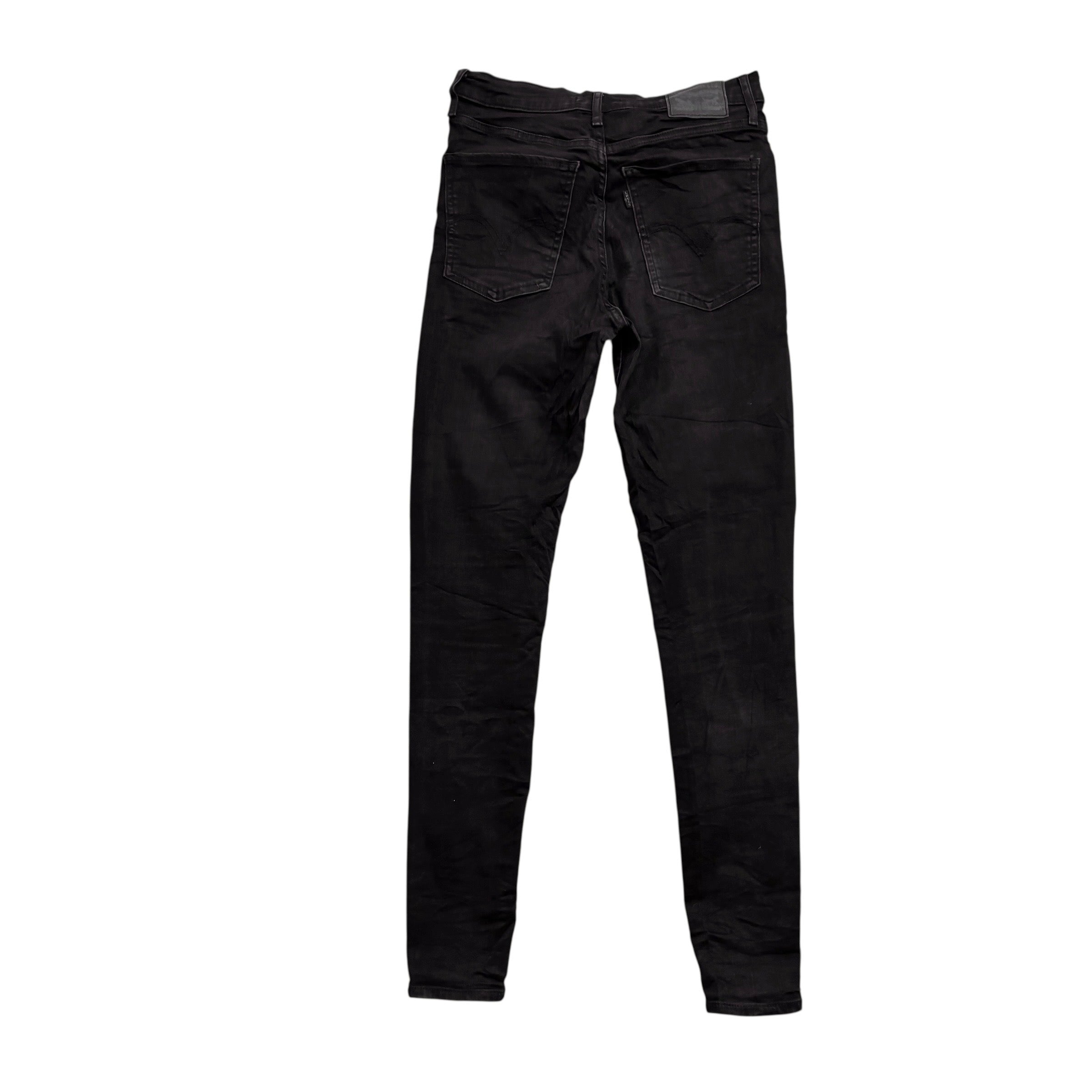 Levis Jeans W28 L30 Womens Mile High Super Skinny Black Stretch (E)
