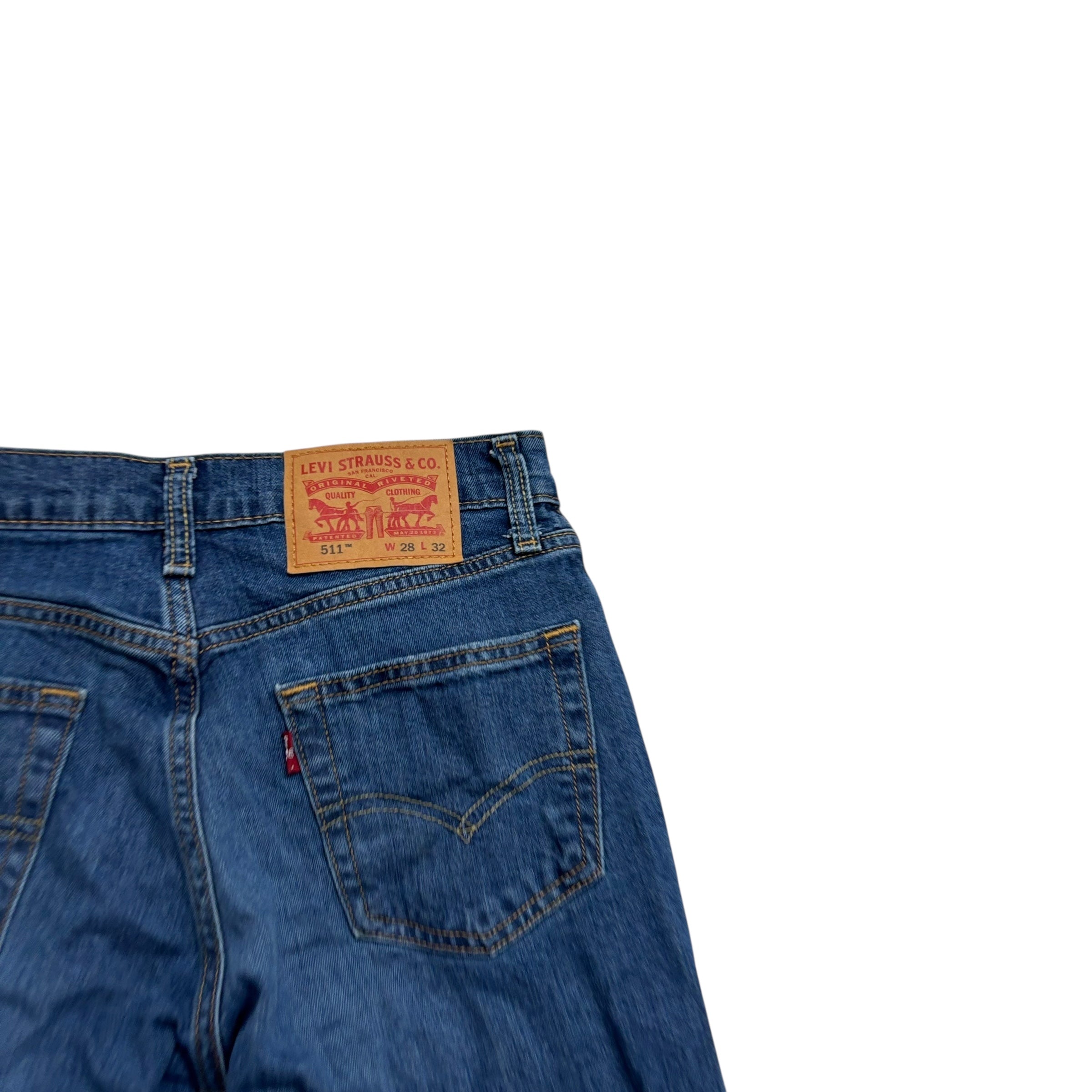 Levis 511 Jeans W28 L32 Mens Mid Blue Slim Fit Stretch Denim