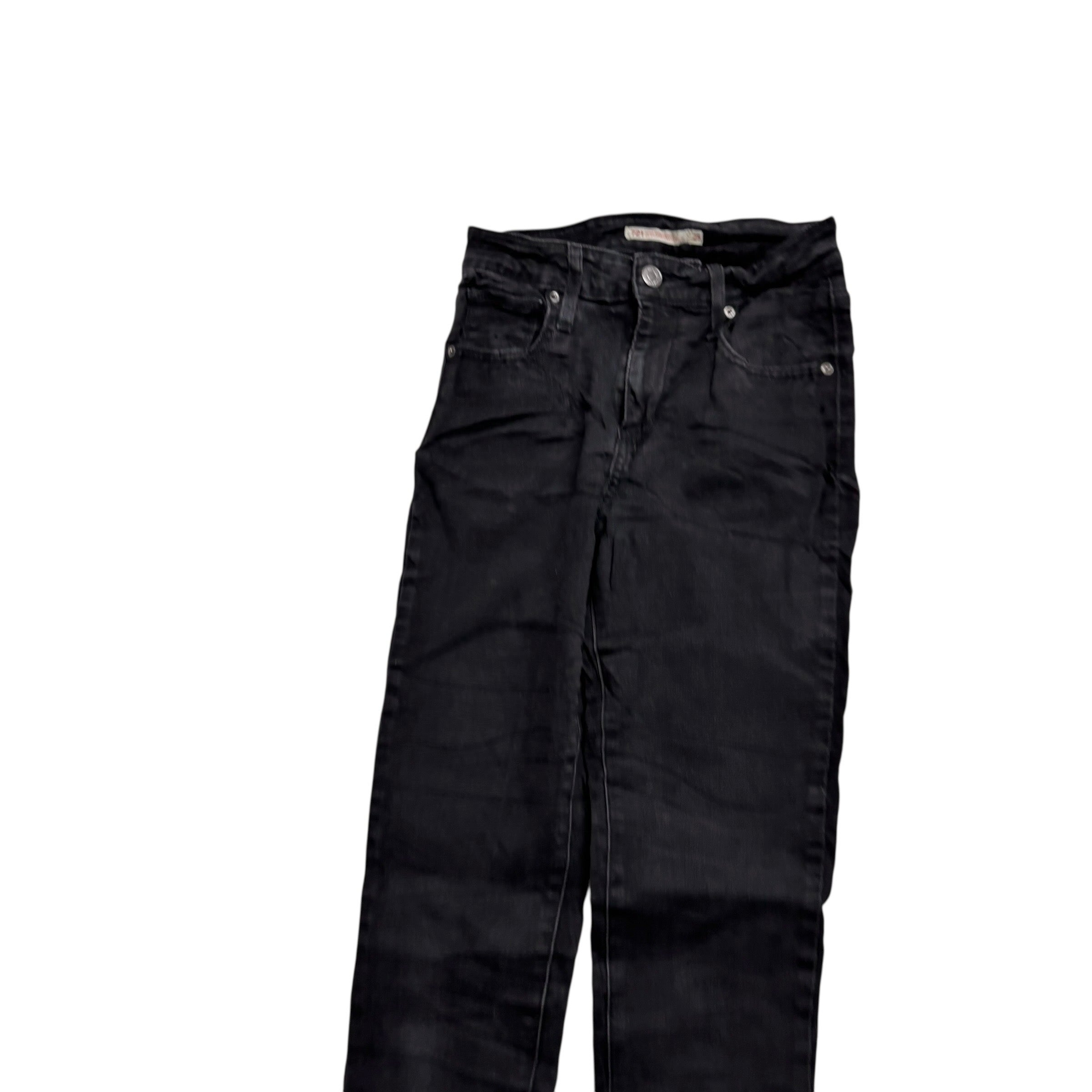 Levis 721 Jeans W23 L32 Womens High Rise Skinny Black Stretch Denim