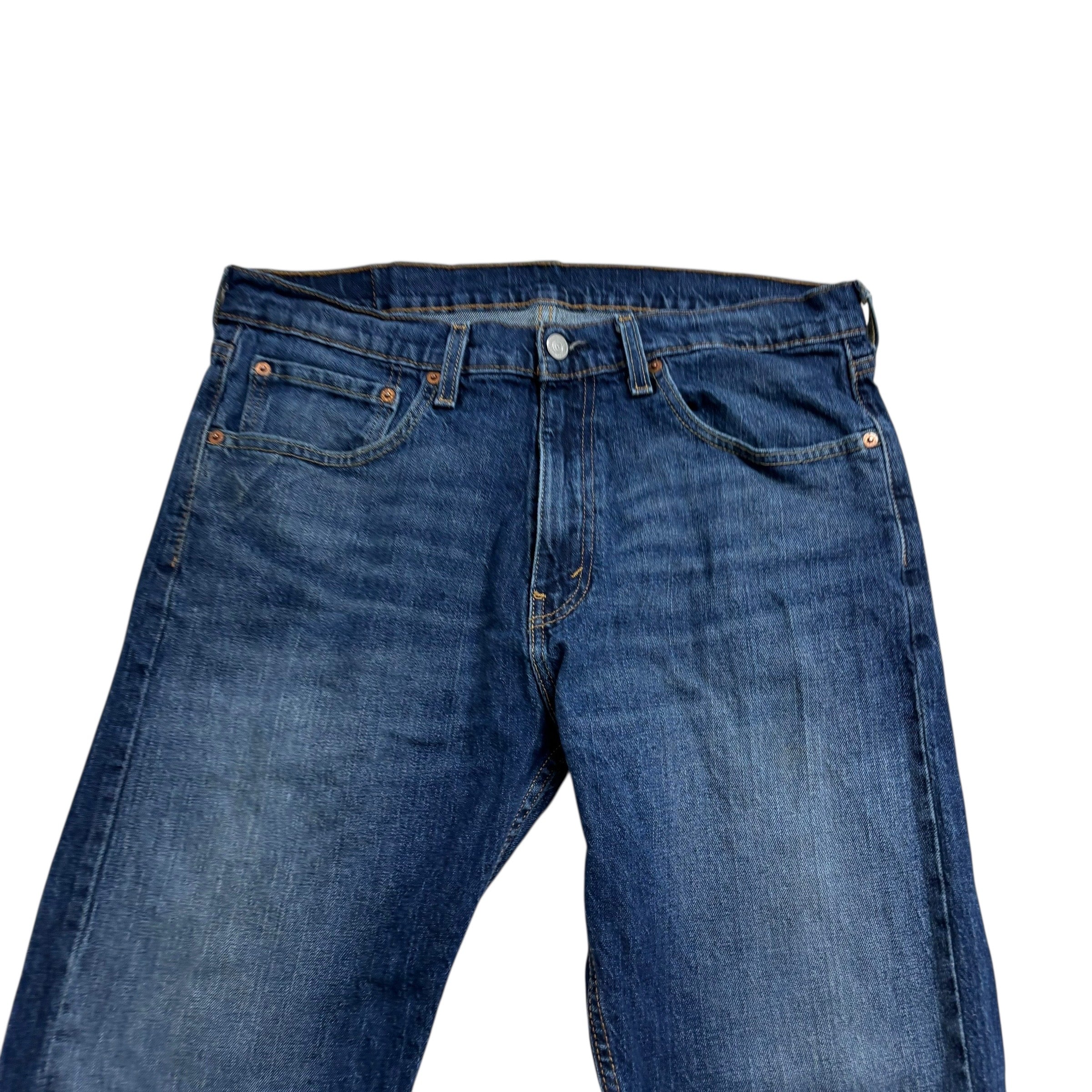 Levis 505 Jeans W34 L30 Mens Mid Blue Regular Straight Fit Stretch Denim