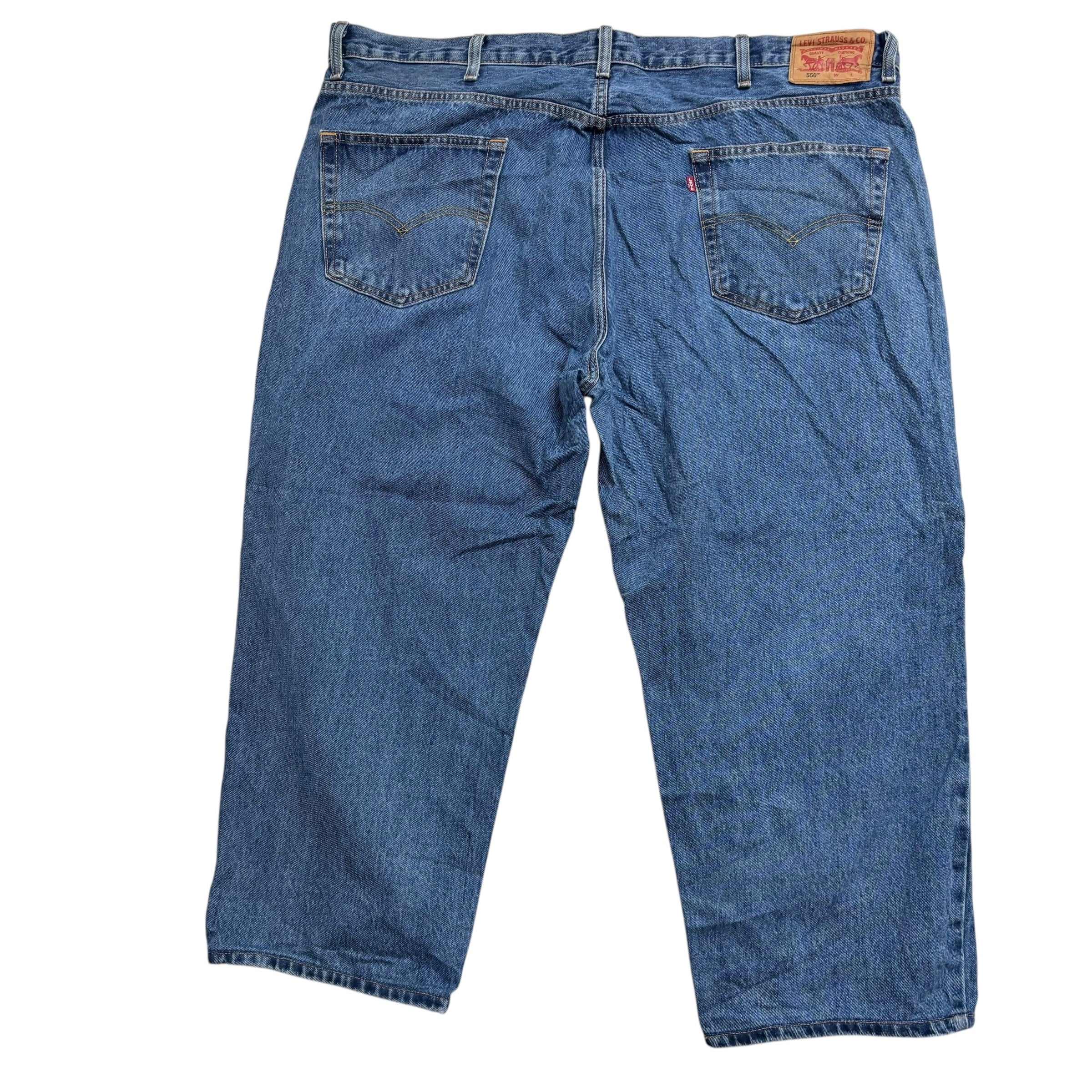 Levis 550 Jeans W48 L26 Mens Mid Blue Baggy Relaxed Straight Fit Denim