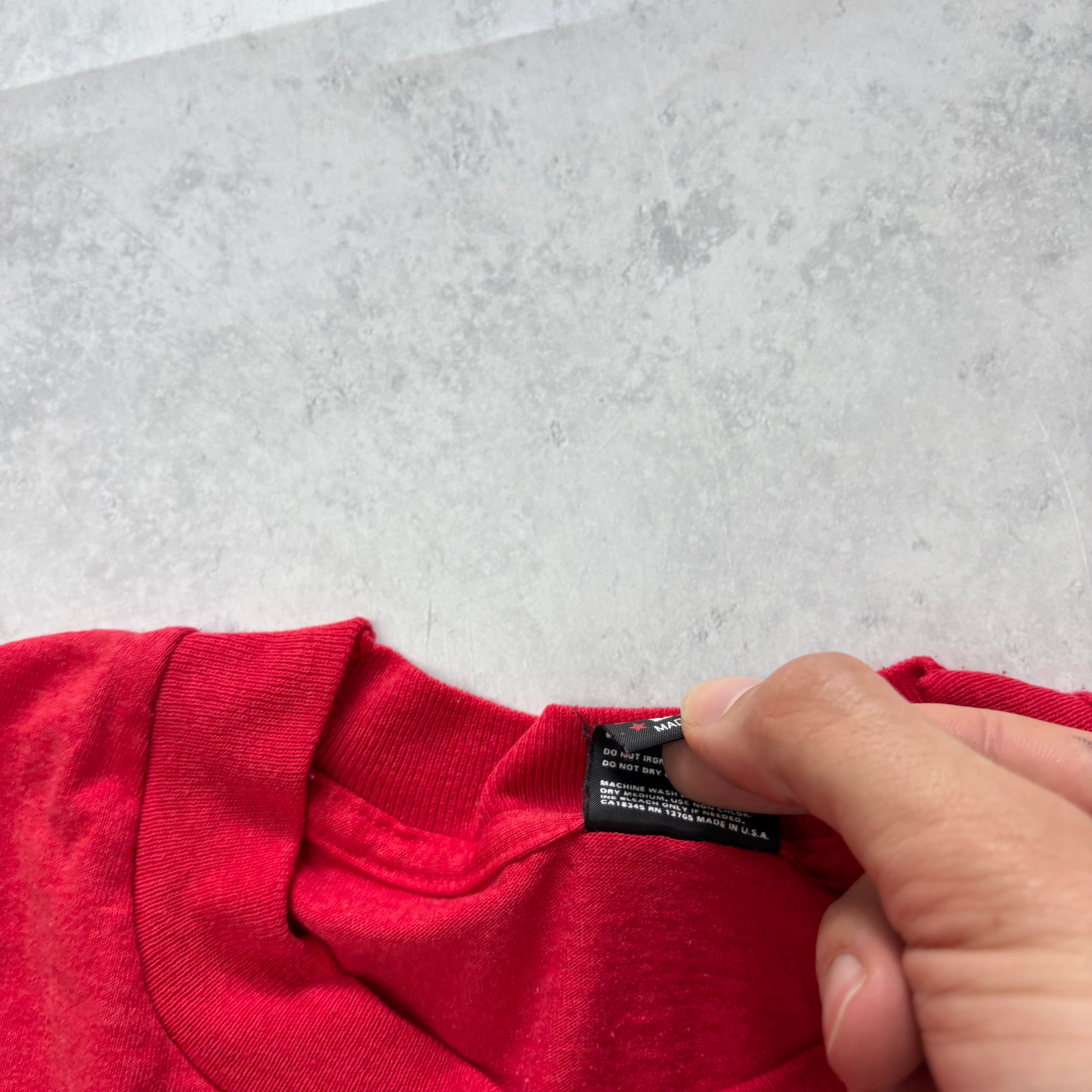 Vintage T Shirt Mens XL Red Single Stitch Graphic Print 90s USA (E)