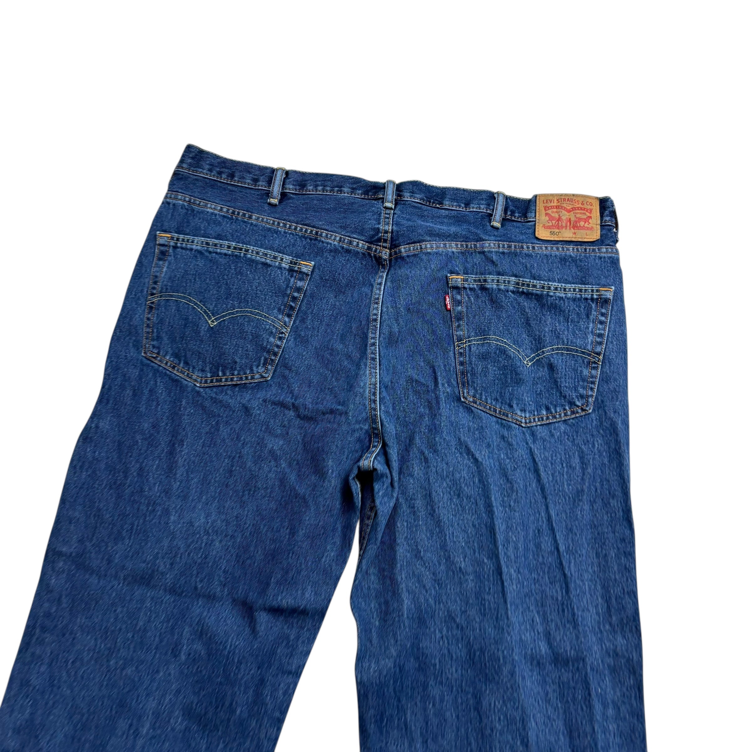 Levis 550 Jeans W46 L32 Mens Mid Blue Baggy Relaxed Straight Fit Denim (E)