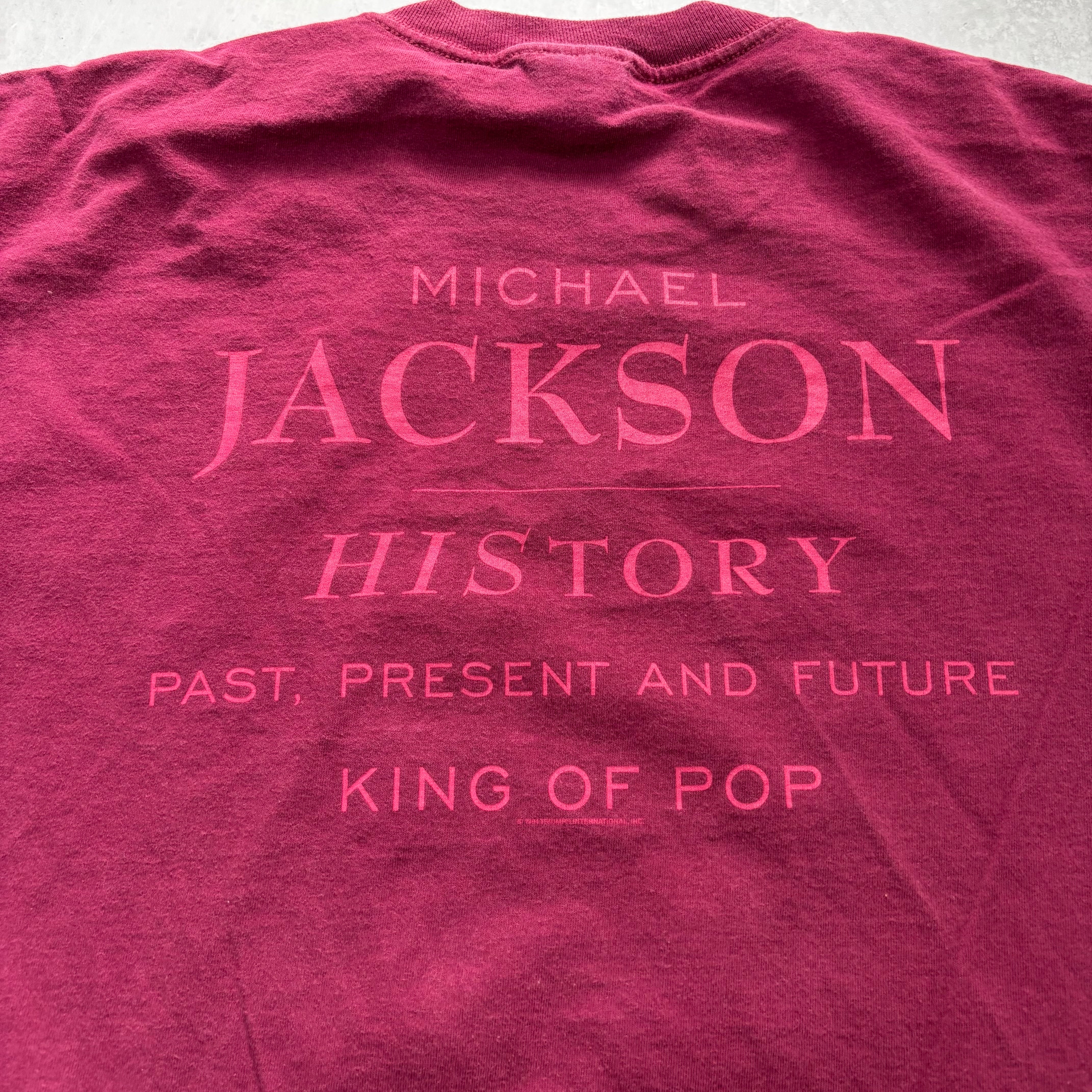 Vintage Michael Jackson T Shirt Mens XL Burgundy Single Stitch Music 90s (E)