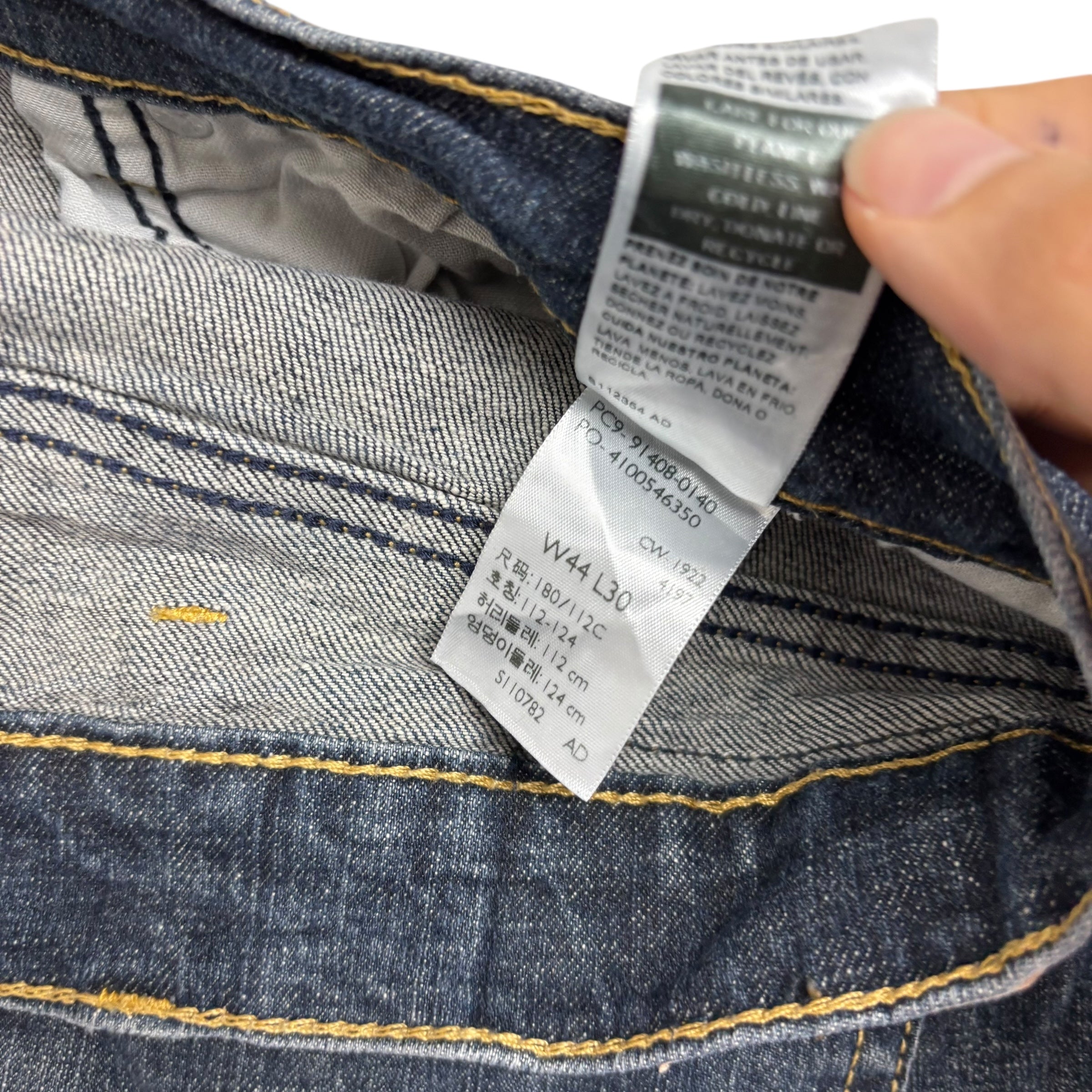 Levis Signature Jeans W44 L30 Mens Dark Blue Relaxed Straight Stretch Denim (E)
