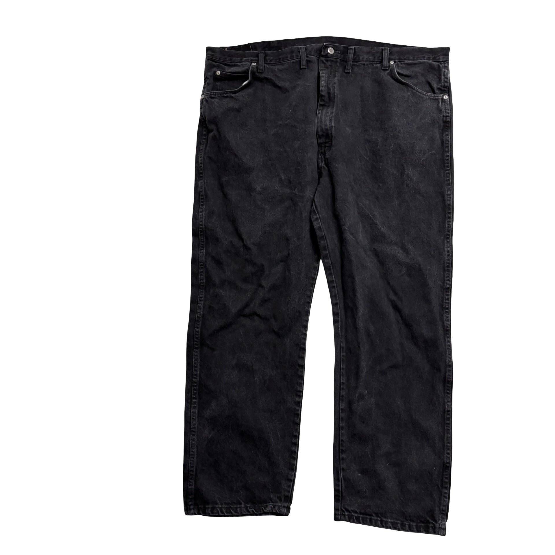 Wrangler Jeans W46 L30 Mens Black Regular Straight Fit Denim (E)