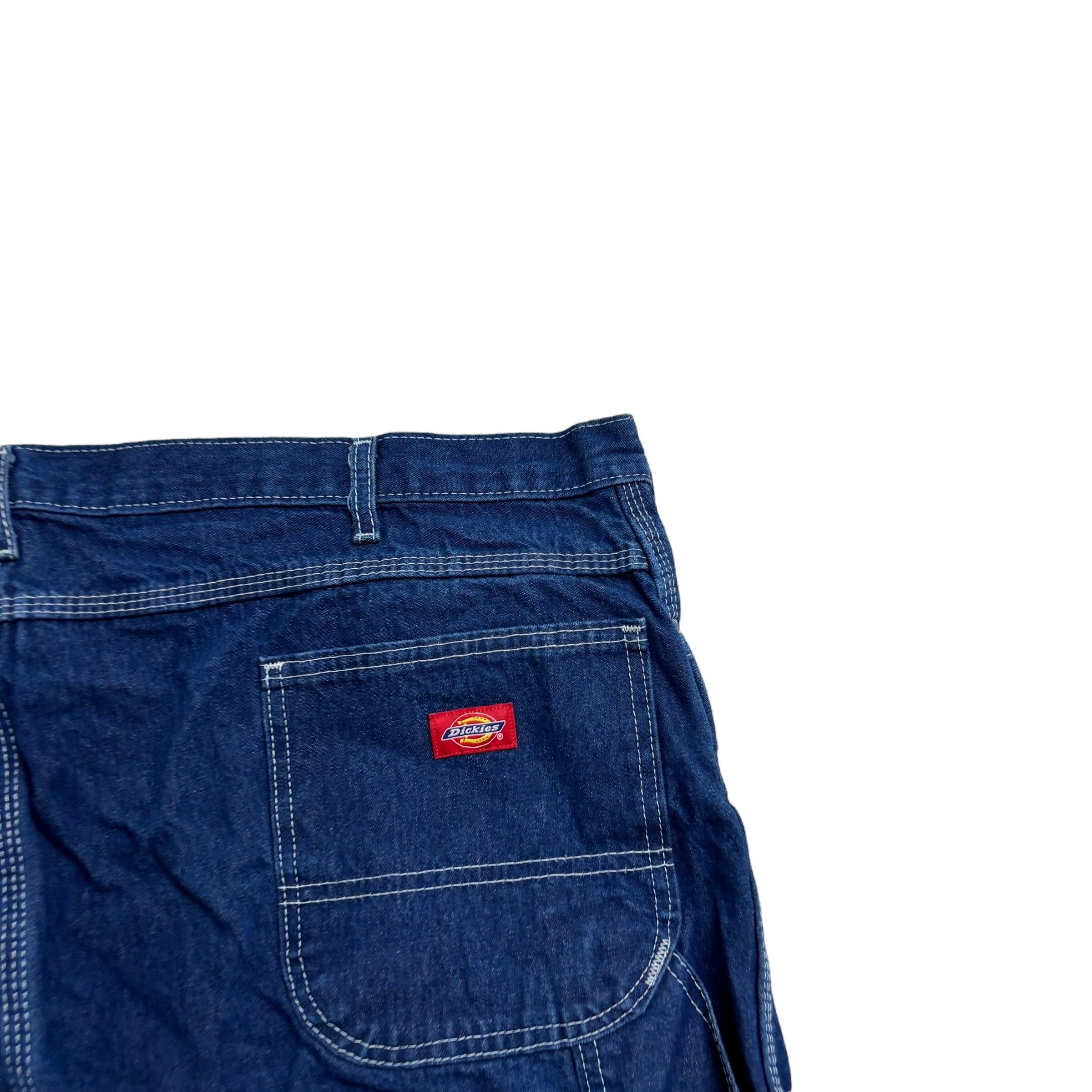 Dickies Carpenter Jeans W48 L30 Mens Dark Blue Relaxed Straight Fit Pants (E)
