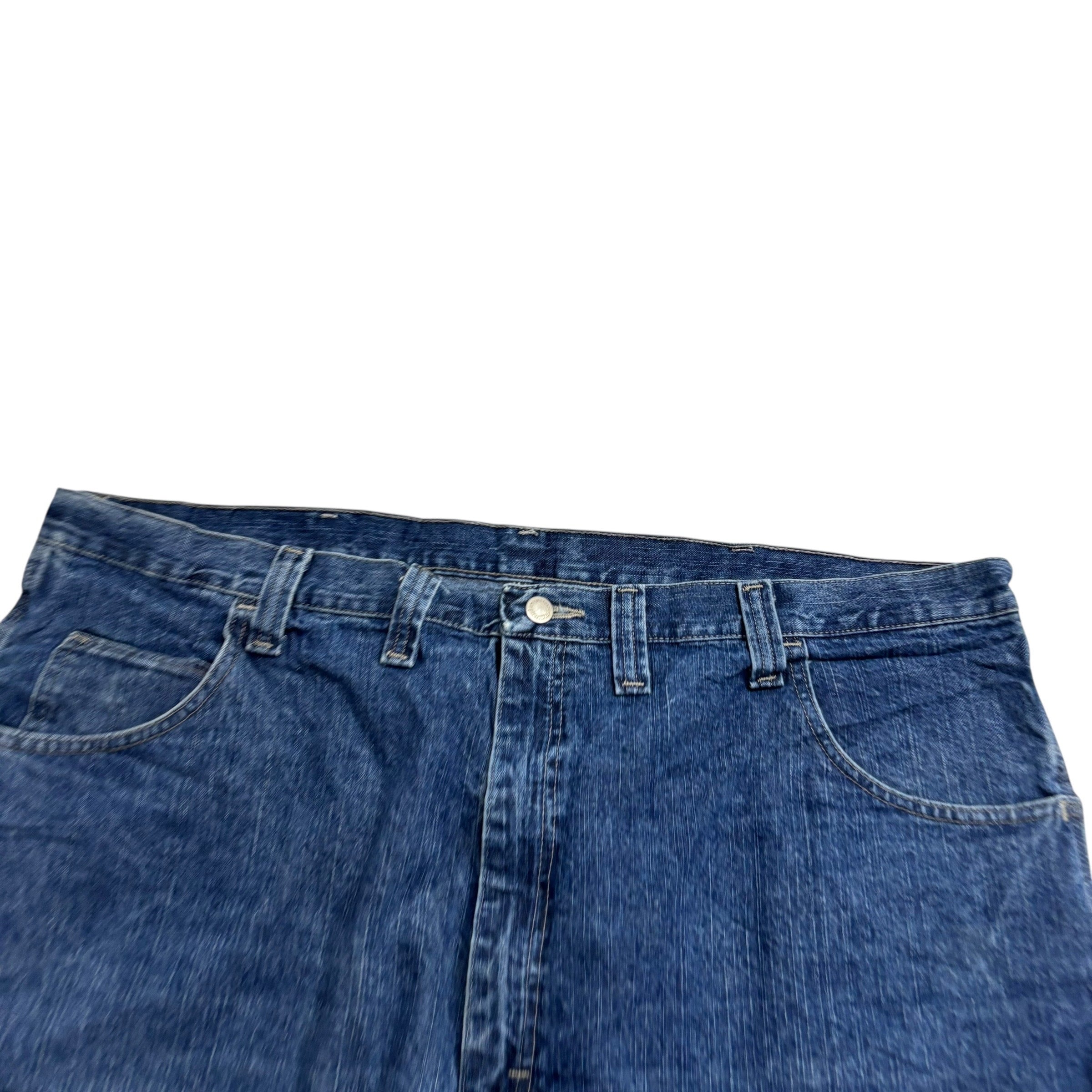 Wrangler Baggy Jorts W44 Mens Mid Blue Carpenter Denim Shorts Relaxed Fit (E)