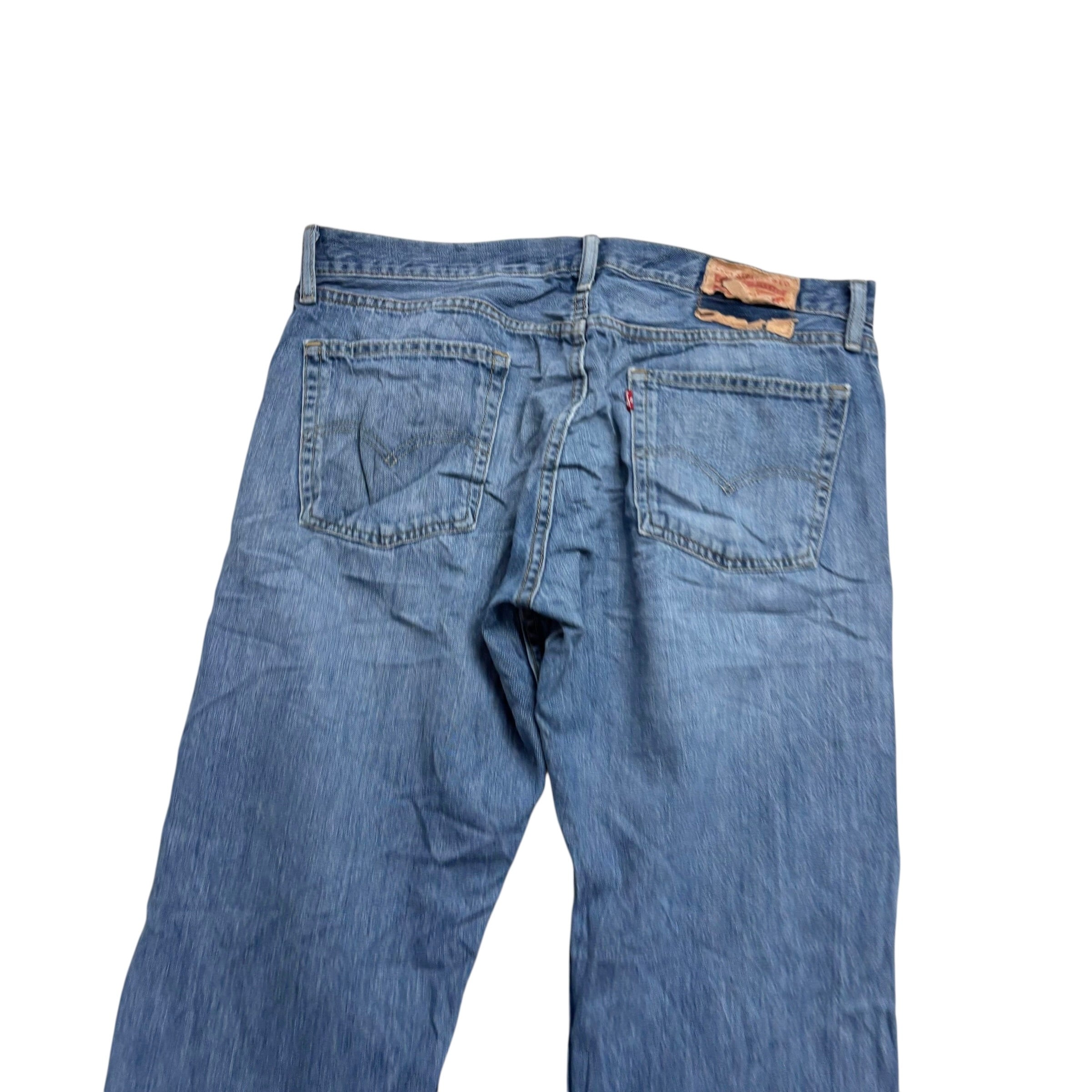 Levis 514 Jeans W36 L32 Mens Mid Blue Regular Straight Fit Denim (F)