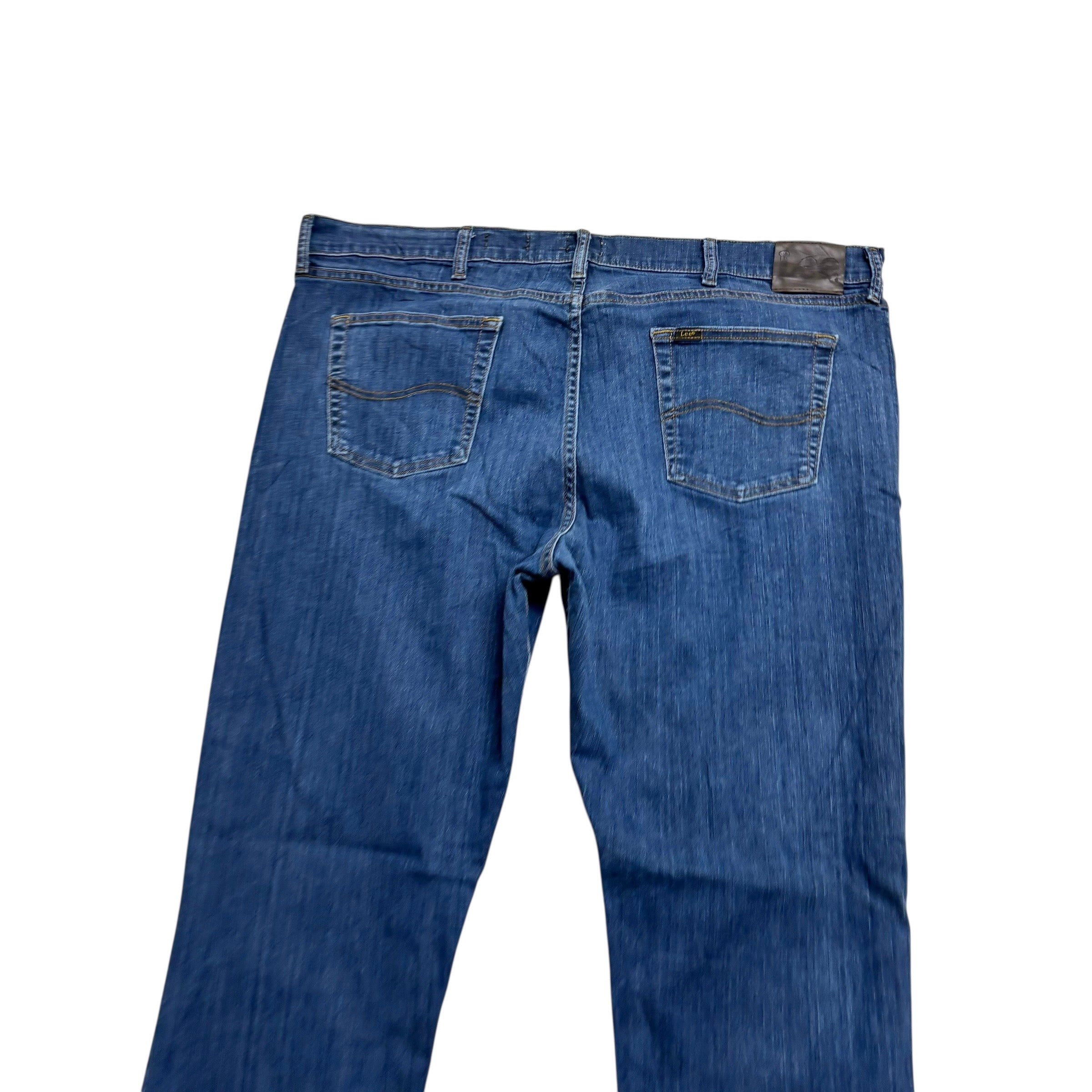 Lee Jeans W42 L32 Mens Mid Blue Regular Tapered Fit Stretch Denim (E)