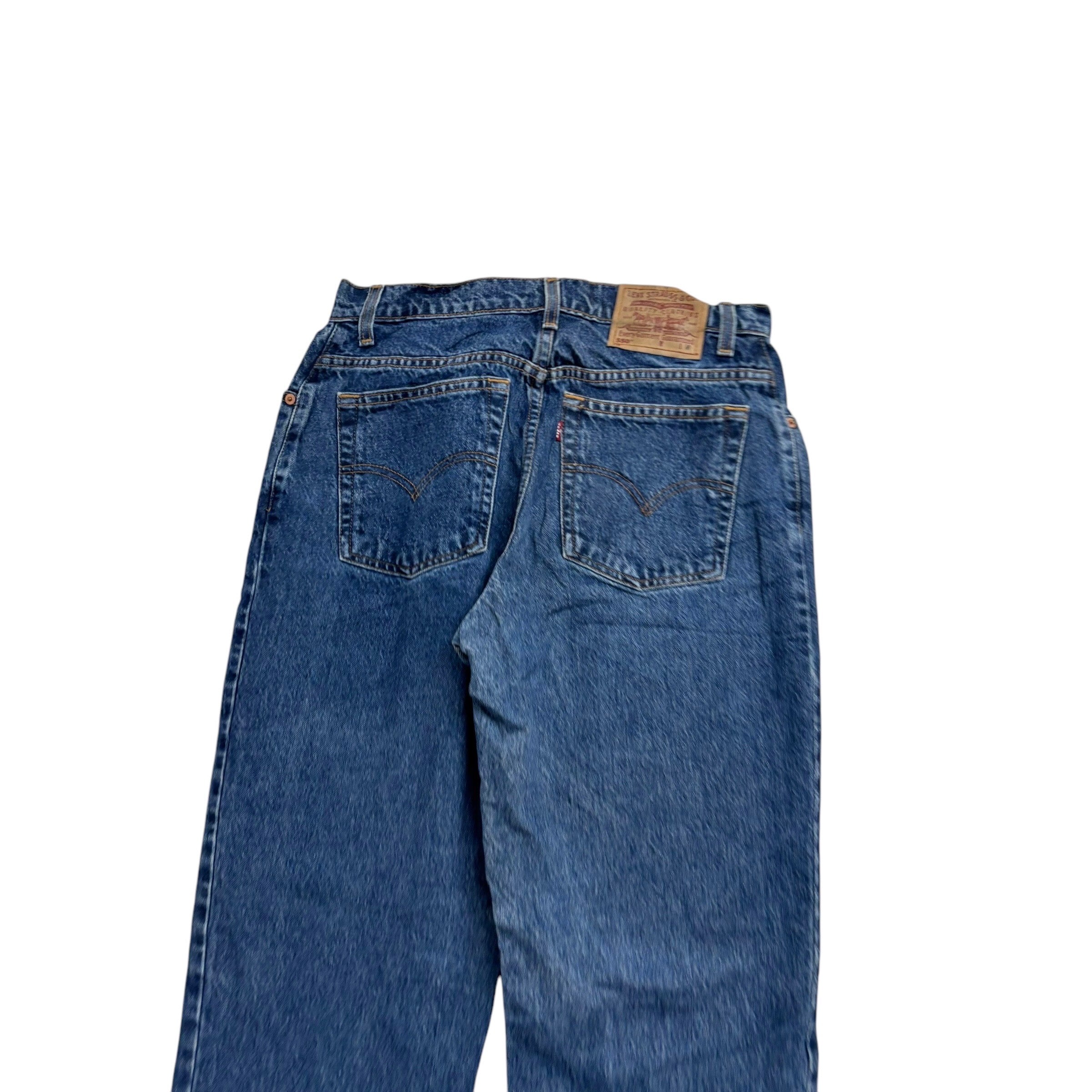 Levis 550 Jeans W30 L32 Womens Mid Blue Relaxed Taper Mom Fit Vintage Denim (E)