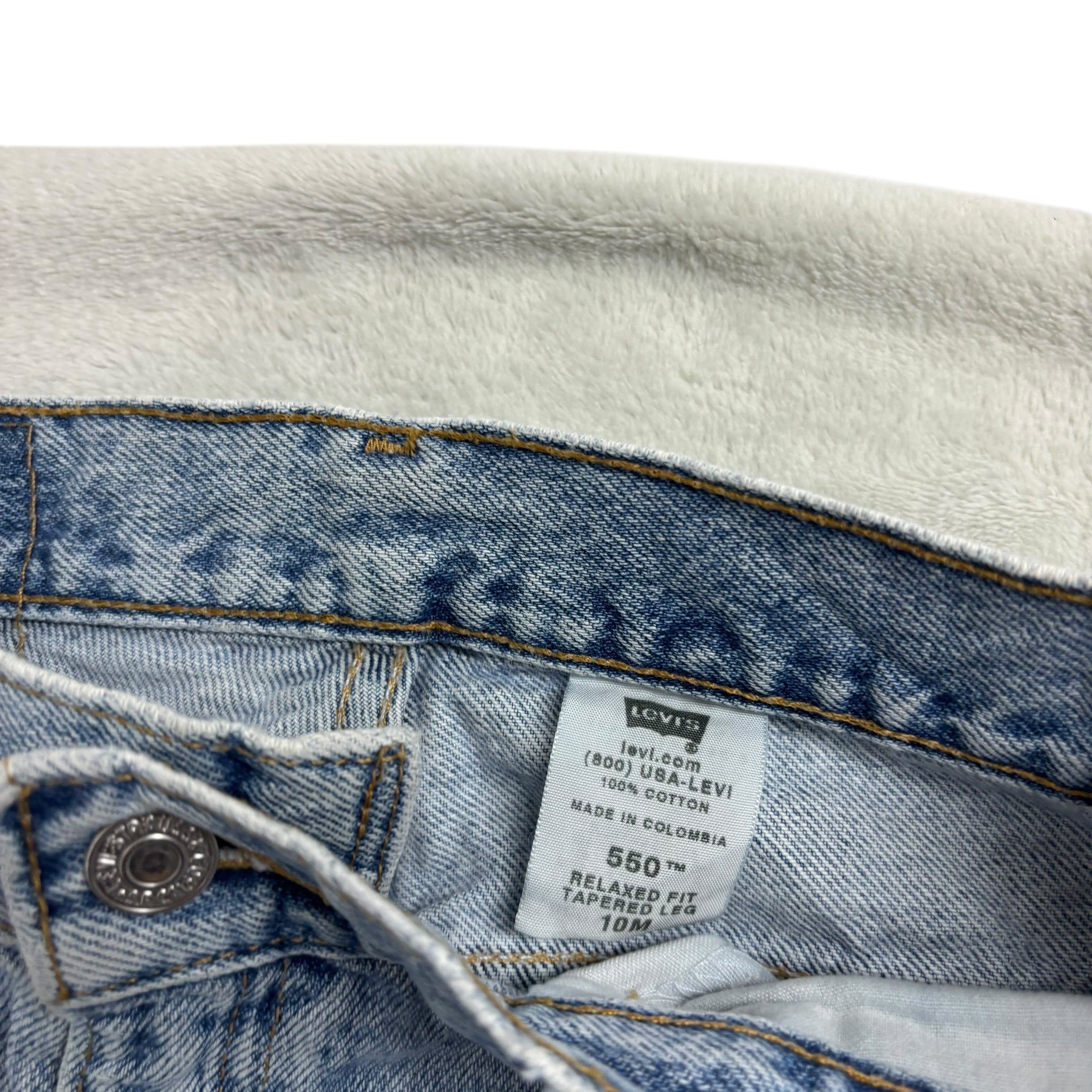 Levis 550 Jeans W29 L32 Womens Light Blue Relaxed Taper Mom Vintage Denim (E)
