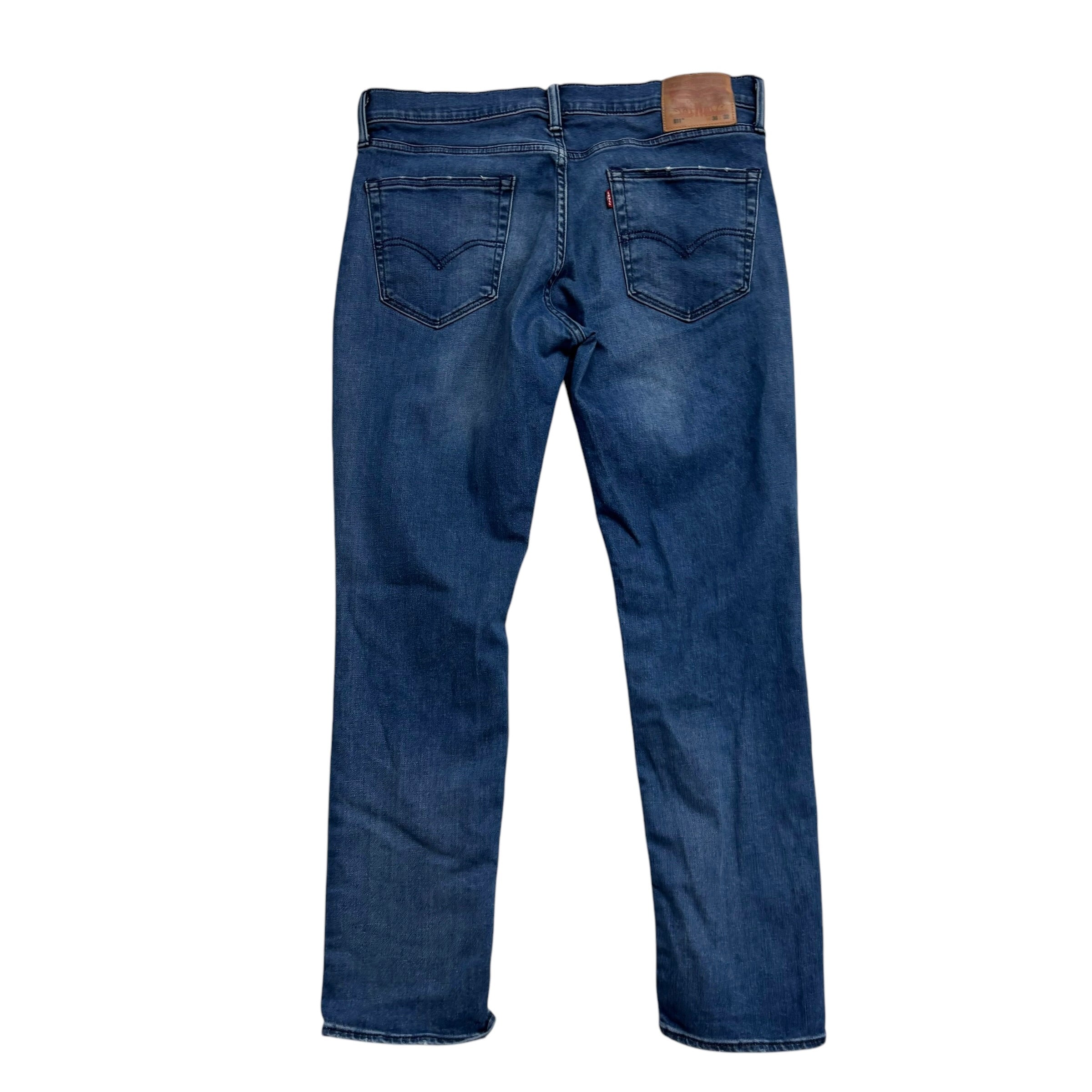 Levis 511 Jeans W36 L32 Mens Navy Blue Slim Fit Stretch Denim
