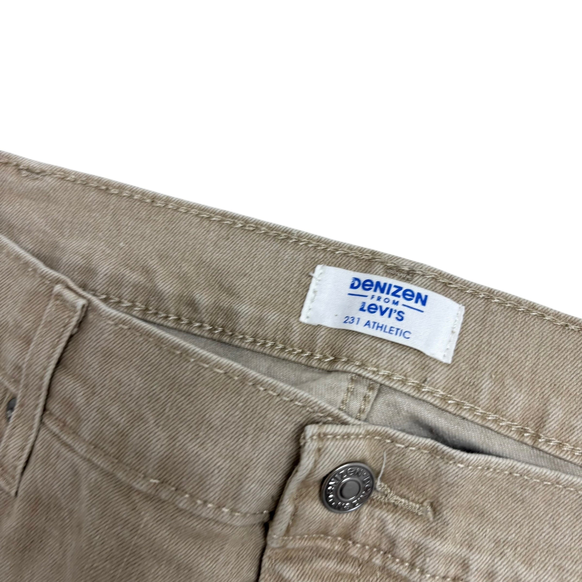 Levis Denizen Jeans W38 L32 Mens Beige Athletic Straight Fit Stretch Denim