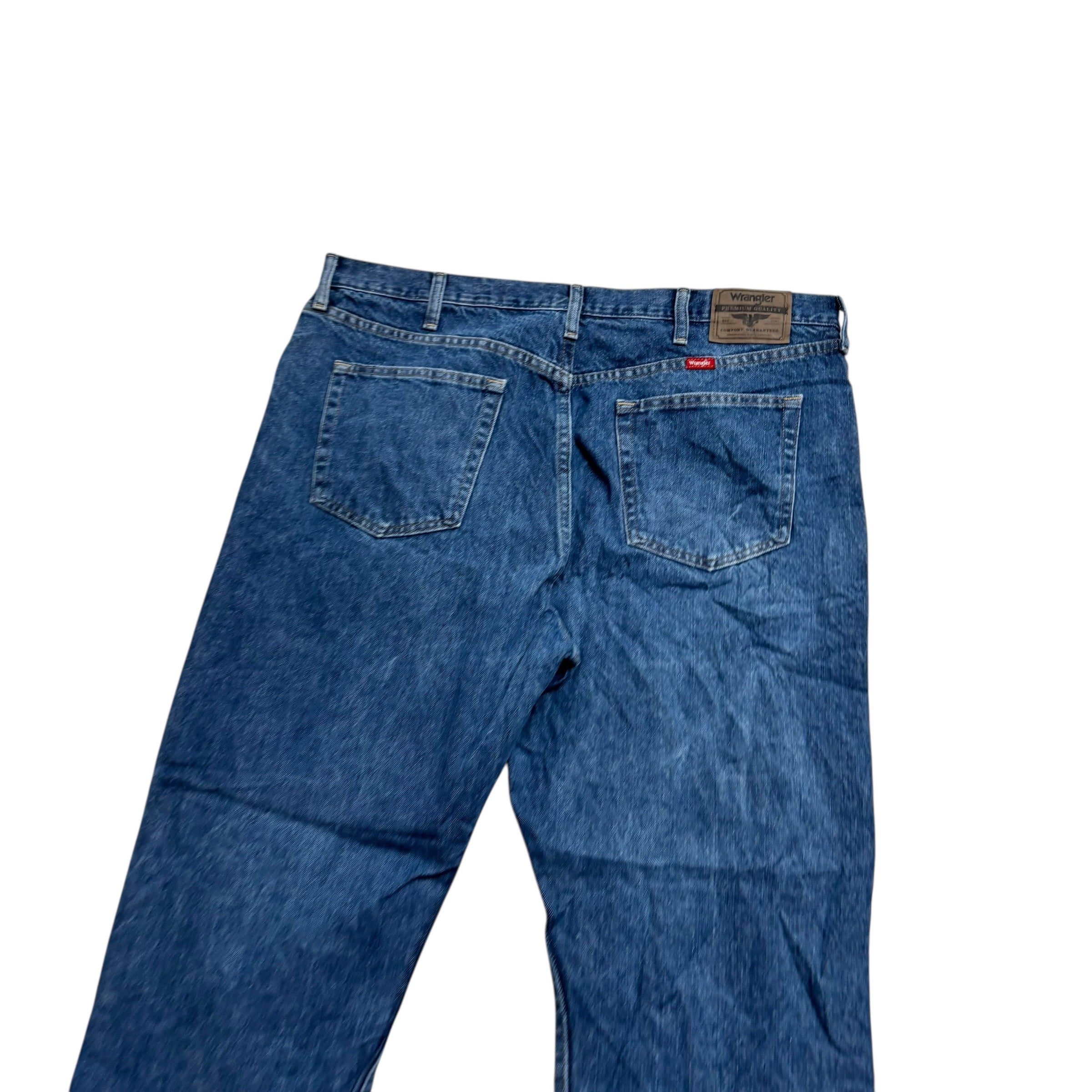 Wrangler Jeans W40 L30 Mens Mid Blue Regular Straight Fit Denim (E)