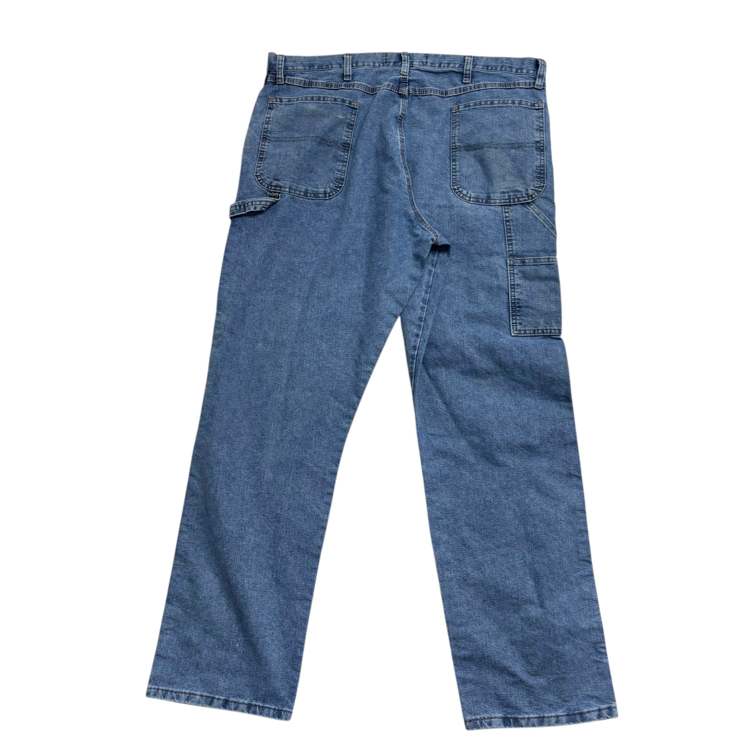 Wrangler Carpenter Jeans W40 L34 Mens Mid Blue Relaxed Straight Fit Denim (F)