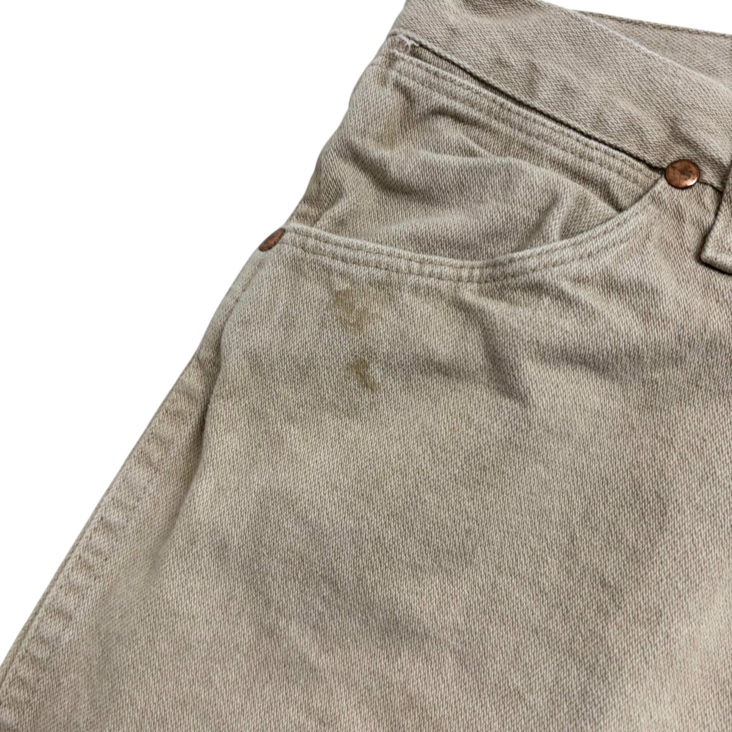 Wrangler Jeans Cowboy Cut W42 L30 Mens Cream 13MWZ Original Fit Denim (F)