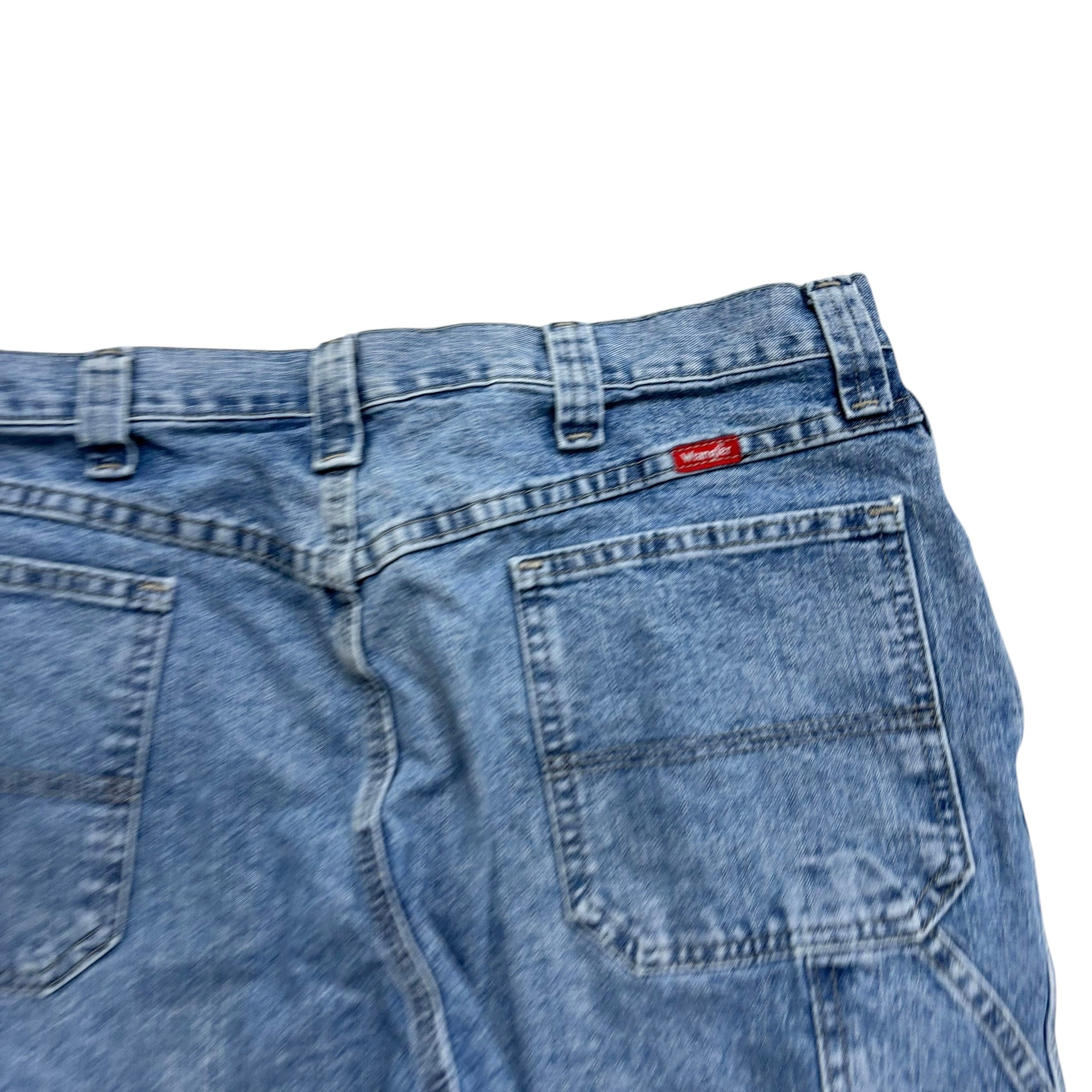 Wrangler Baggy Jorts W36 Mens Light Blue Denim Shorts Relaxed Carpenter (E)