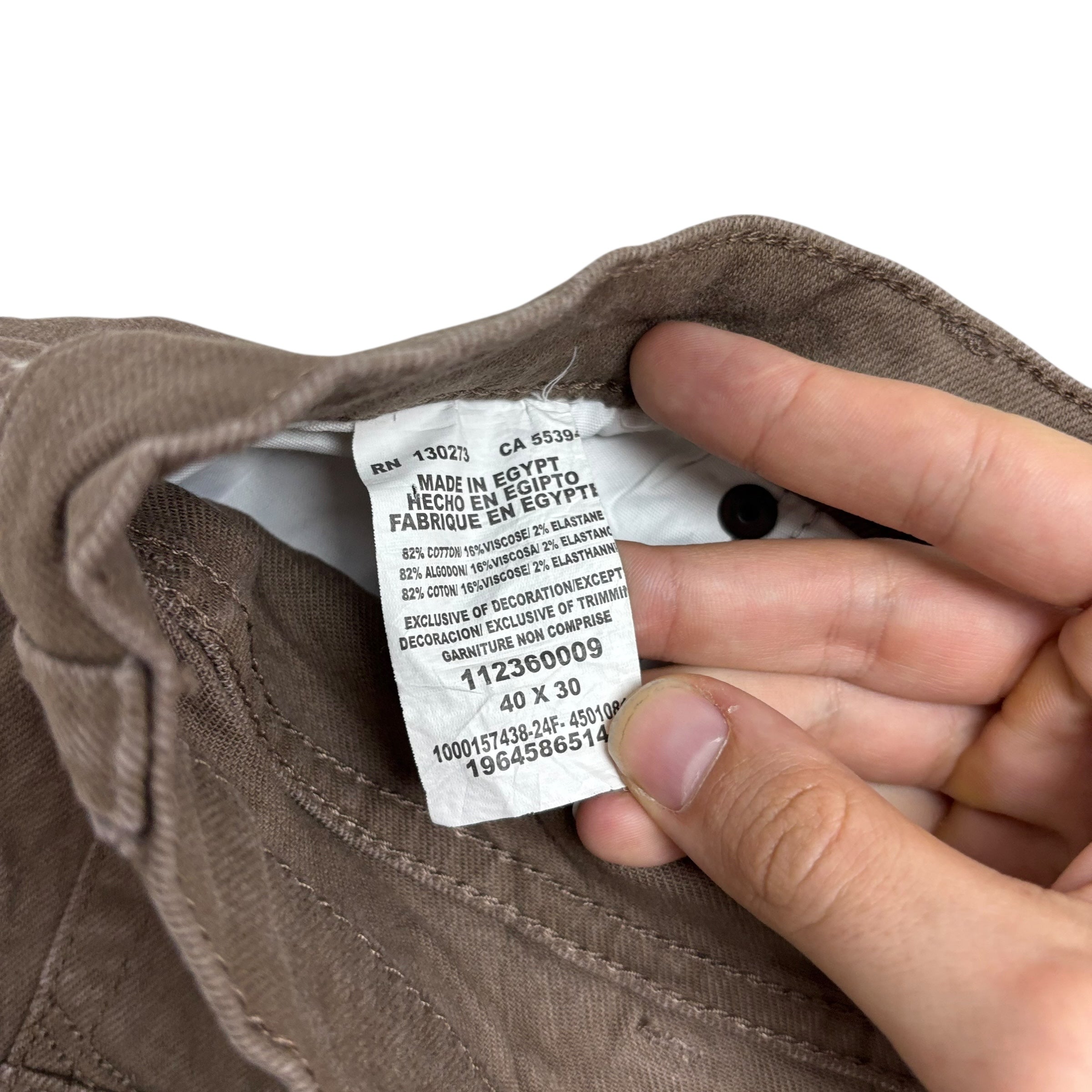 Wrangler Jeans W40 L30 Mens Brown Athletic Tapered Fit Stretch Denim (E)