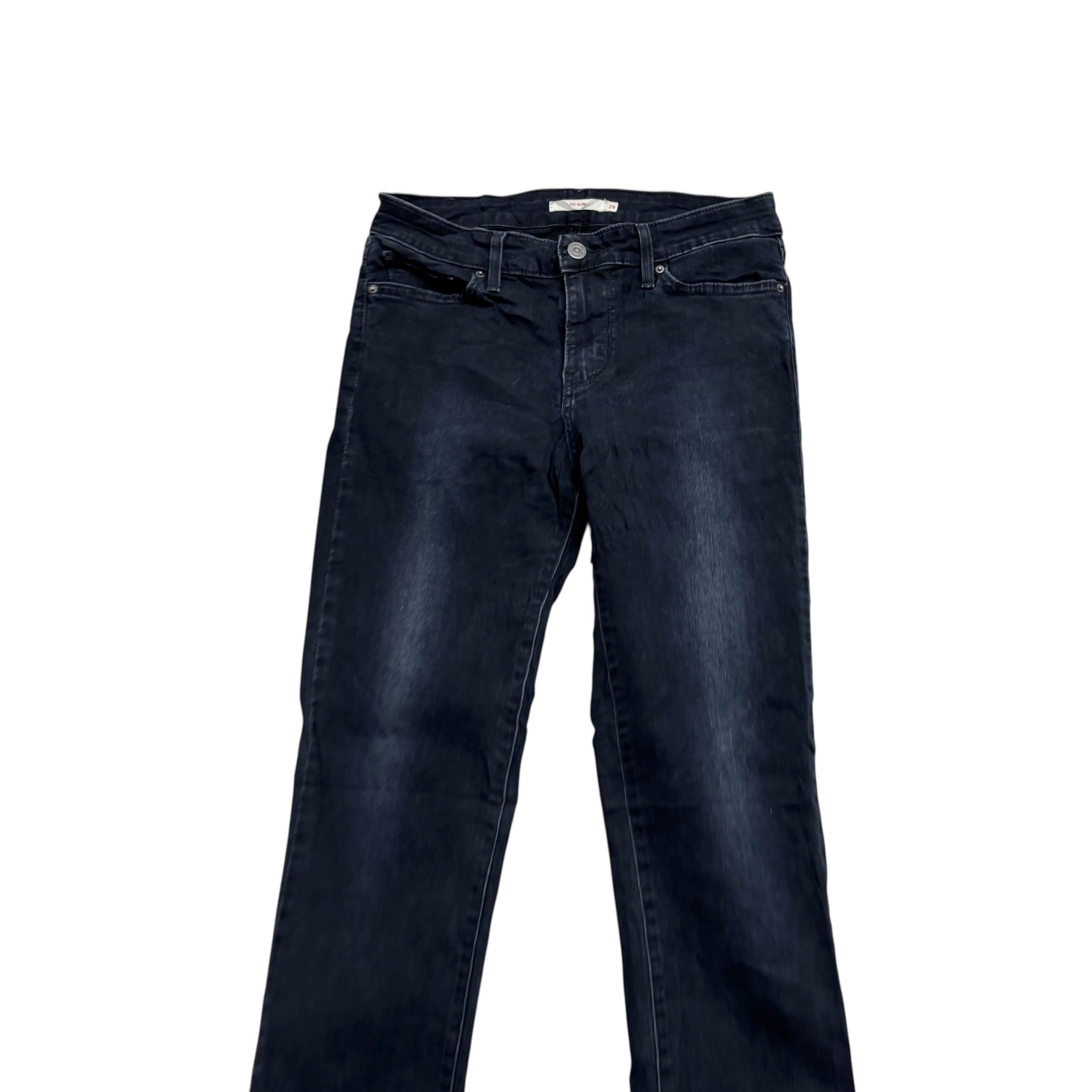 Levis 712 Jeans W29 L32 Womens Slim Fit Navy Blue Stretch Denim