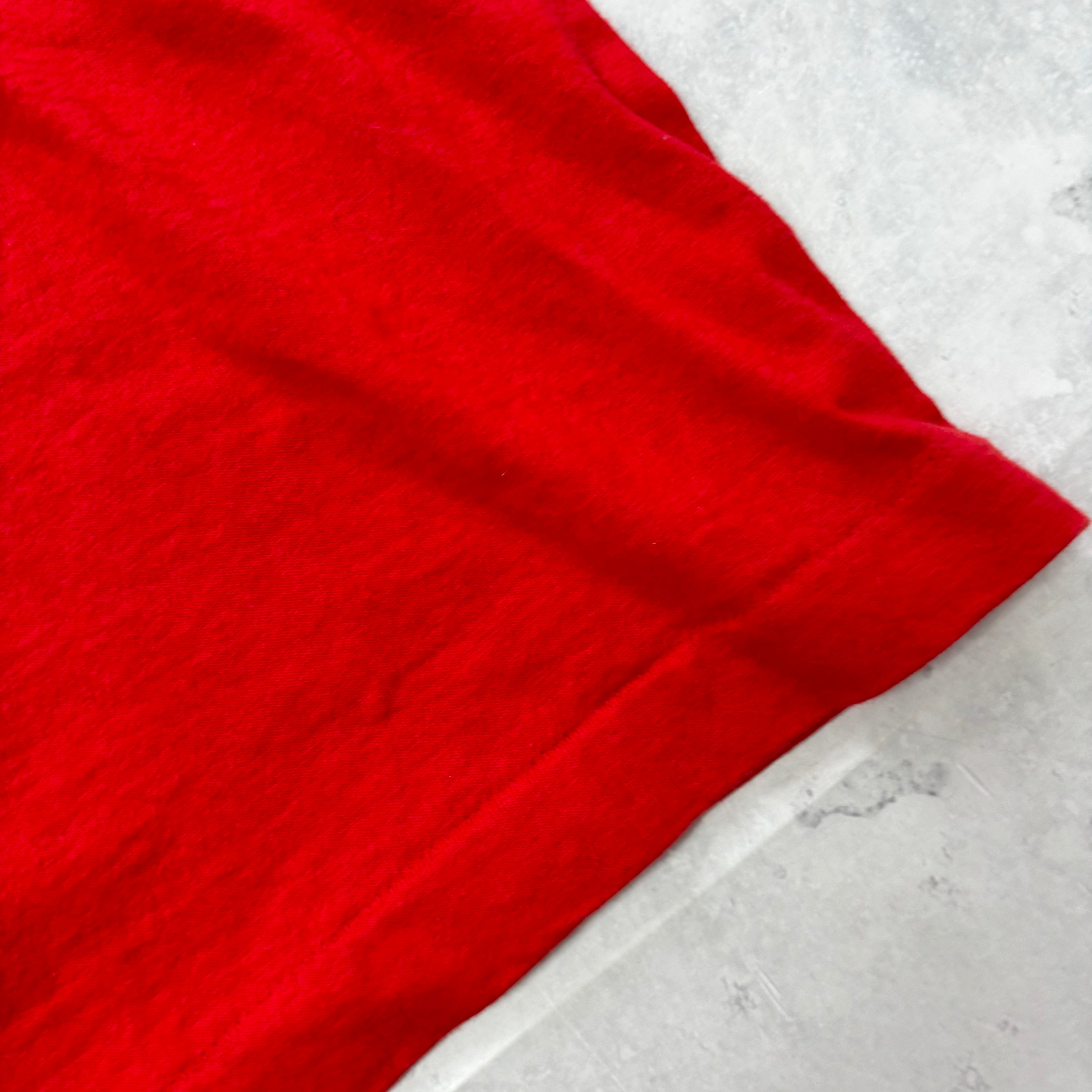 Vintage T Shirt Mens Large Red Single Stitch Graphic Print 90s Naval (E)