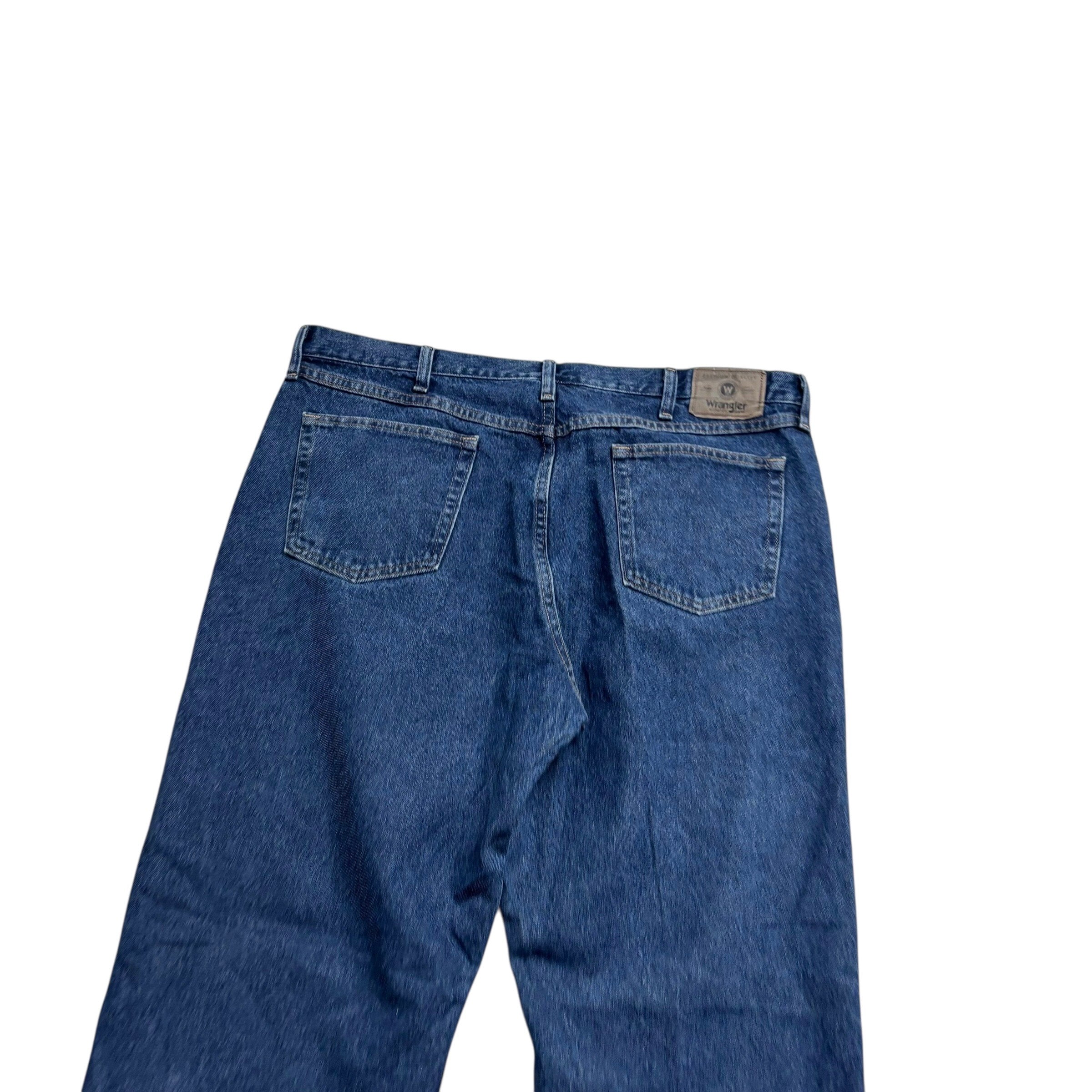 Wrangler Jeans W40 L30 Mens Mid Blue Relaxed Straight Fit Denim (E)